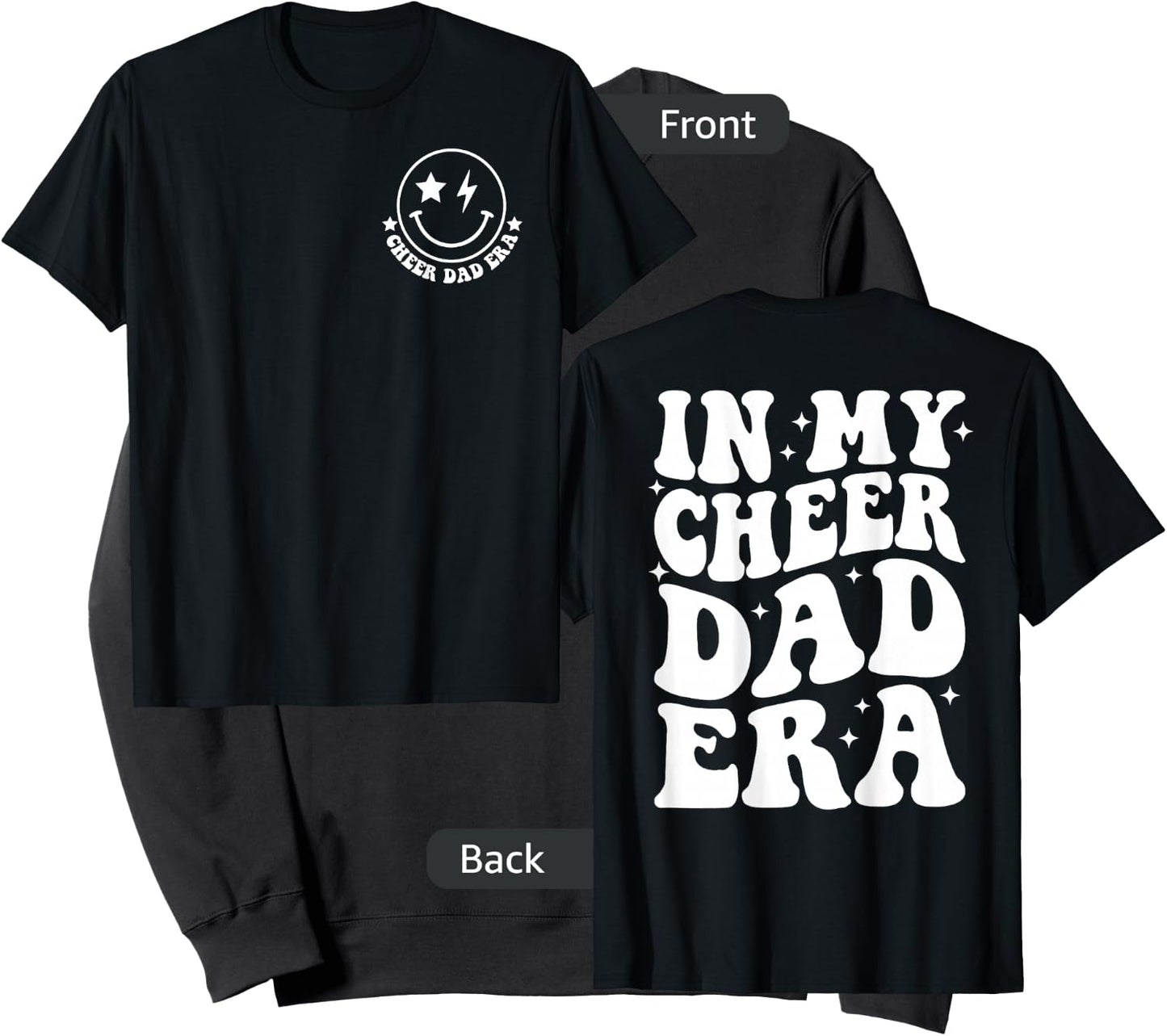 In My Cheer Dad Era Groovy Cheerleading Sports Dad 2 Side Sweatshirt - Sweatshirt | Black