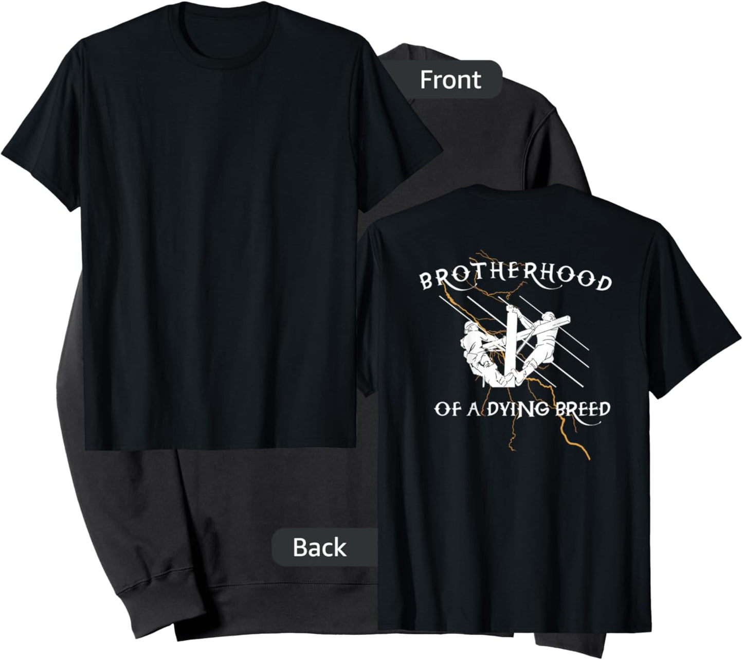 Lineman "Brotherhood Lightning Strike" Power Lineman Climber Sweatshirt - Sweatshirt | Black