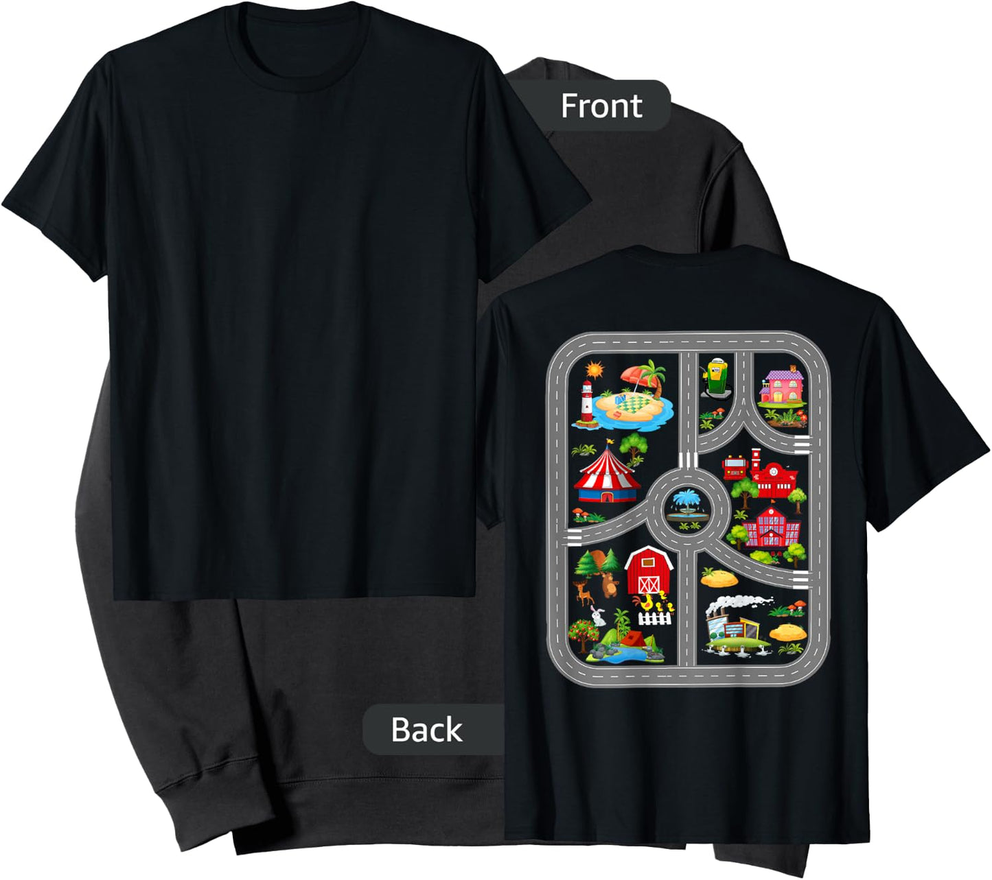 Play Cars On Dad's Back Mat Road Car Race Track Sweatshirt - Sweatshirt | Black