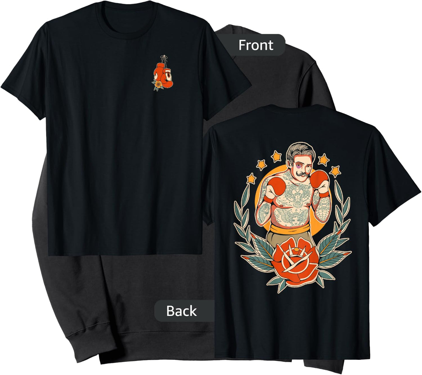 American Traditional Boxer Old School Tattoo Flash Boxing Sweatshirt - Sweatshirt | Black