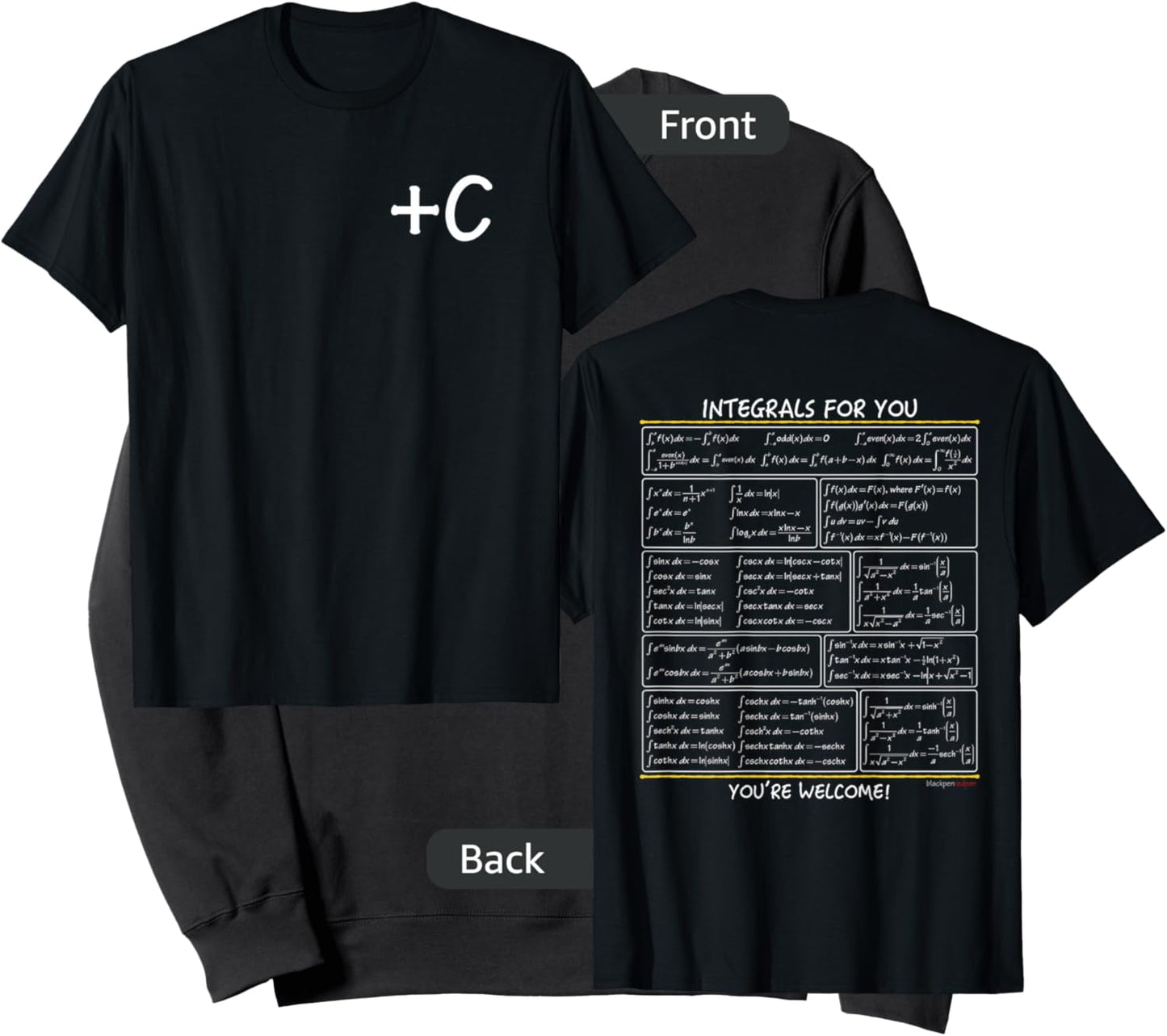 bprp math merch -Adults, -Kids Black Small Modern Short Sleeve +C integrals for you Sweatshirt - Sweatshirt | Black