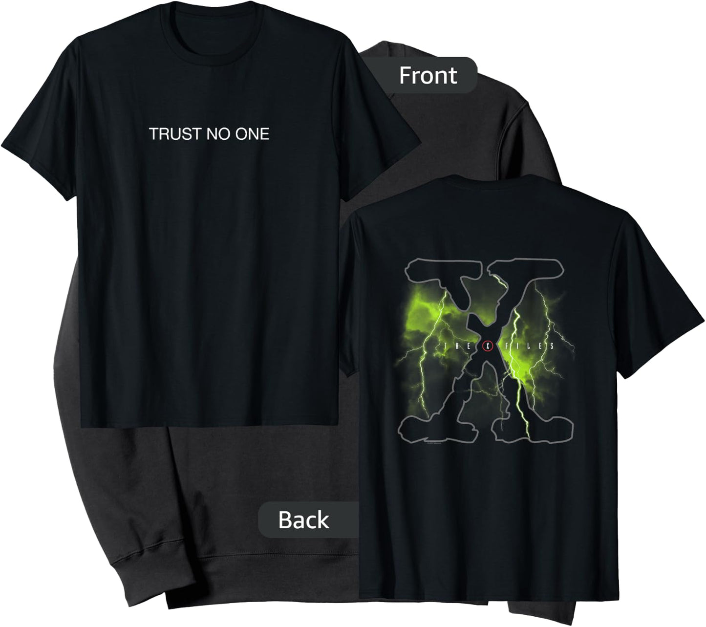 The X-Files Front and Back Trust No One with Logo 90's TV Sweatshirt - Sweatshirt | Black