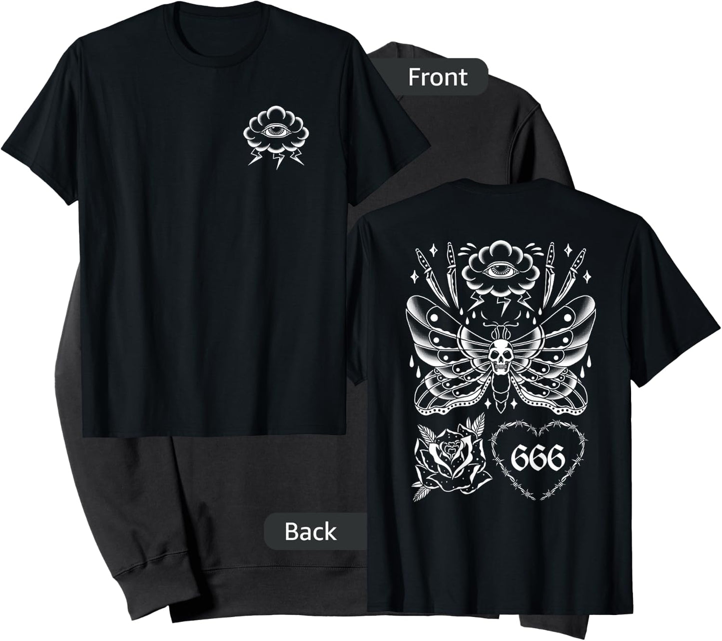 American Traditional Tattoo Edgy Vintage Old School Flash Sweatshirt - Sweatshirt | Black