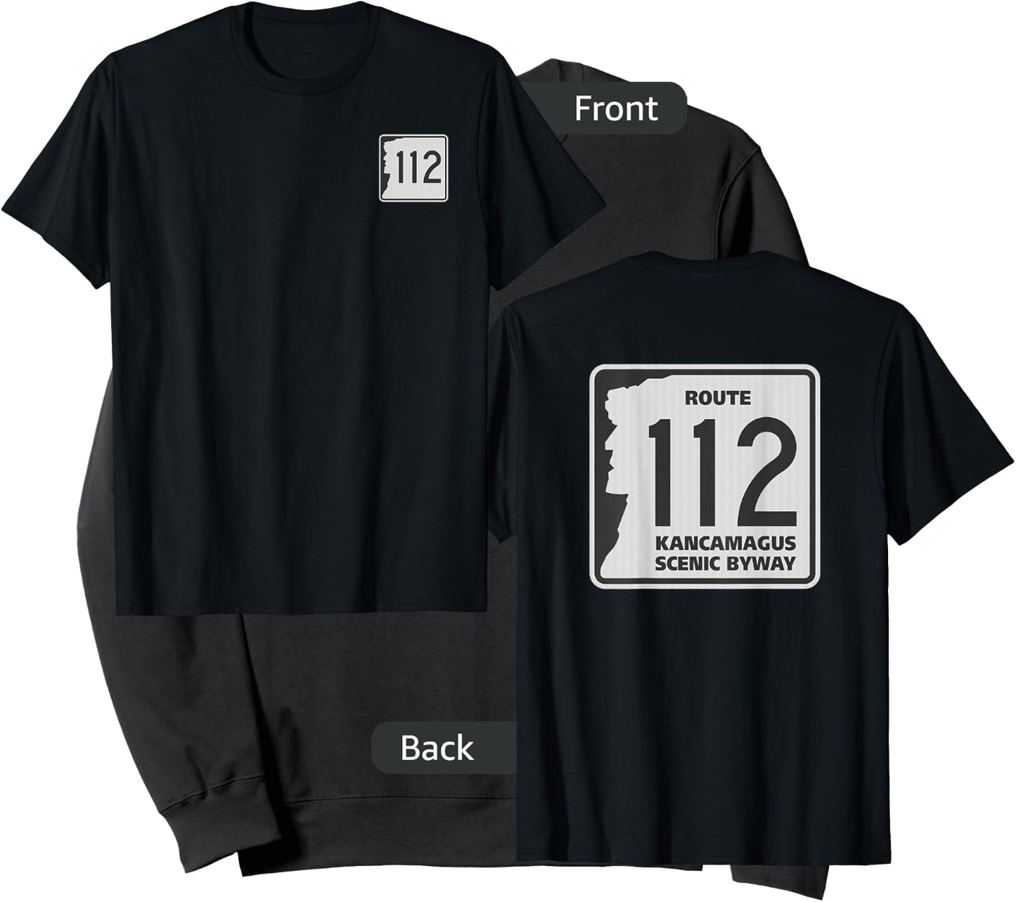 Route 112 Kancamagus Highway Sign Sweatshirt - Sweatshirt | Black