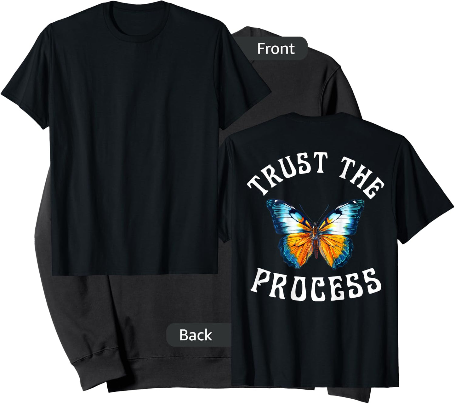 TRUST THE PROCESS X BUTTERFLY Trust in process backprint Sweatshirt - Sweatshirt | Black