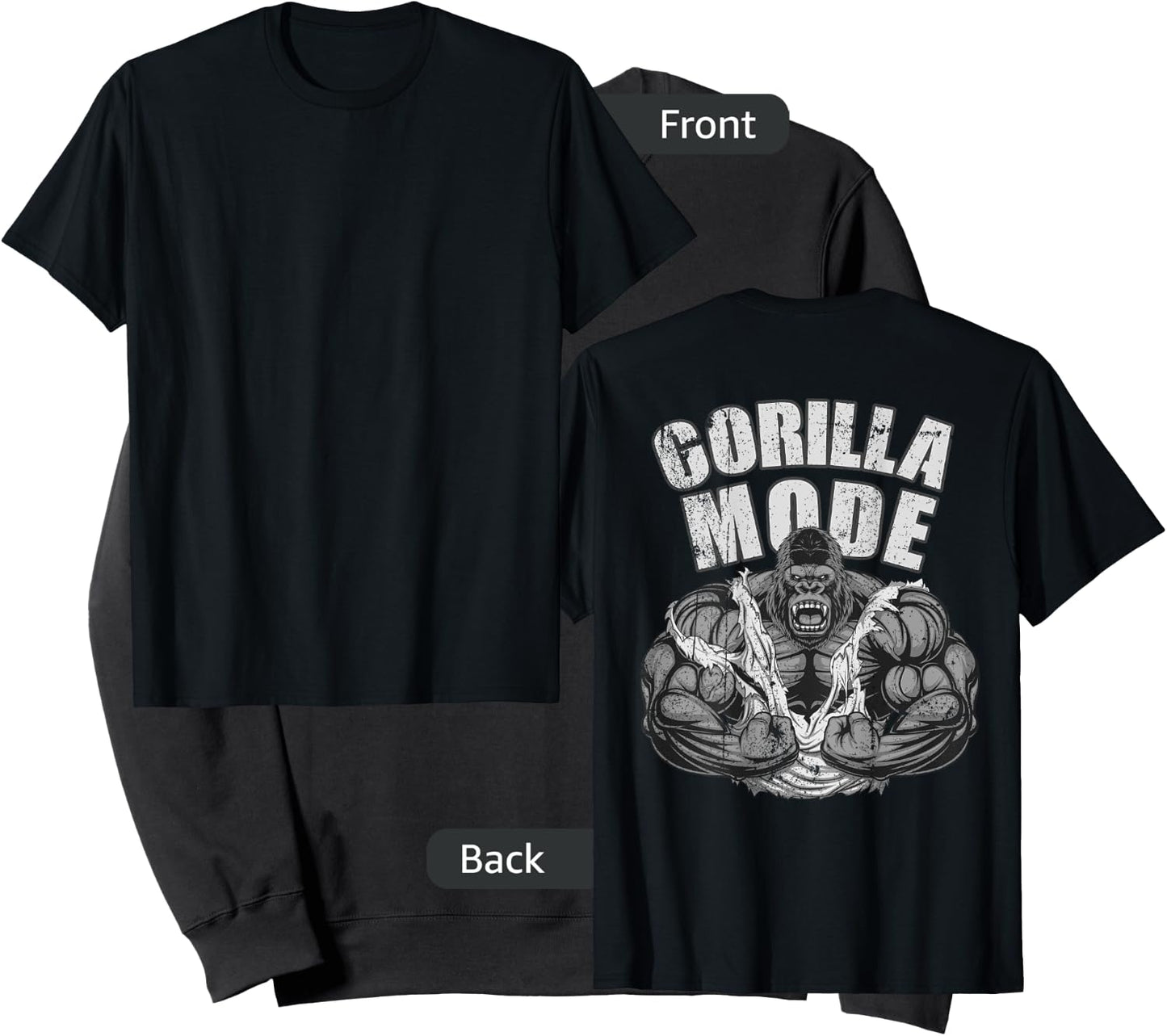 Gorilla Mode Gym Ape Fitness Coach Swole Monkey ON BACKSIDE Sweatshirt - Sweatshirt | Black