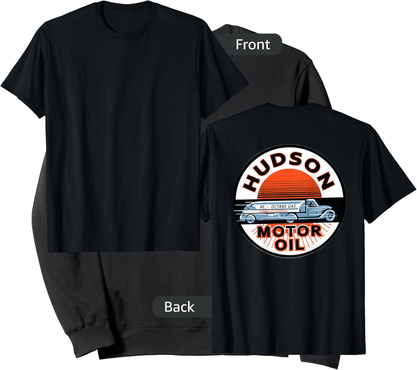 Retro Vintage Gas Station Hudson Motor Oil Car Bikes Garage Sweatshirt - Sweatshirt | Black