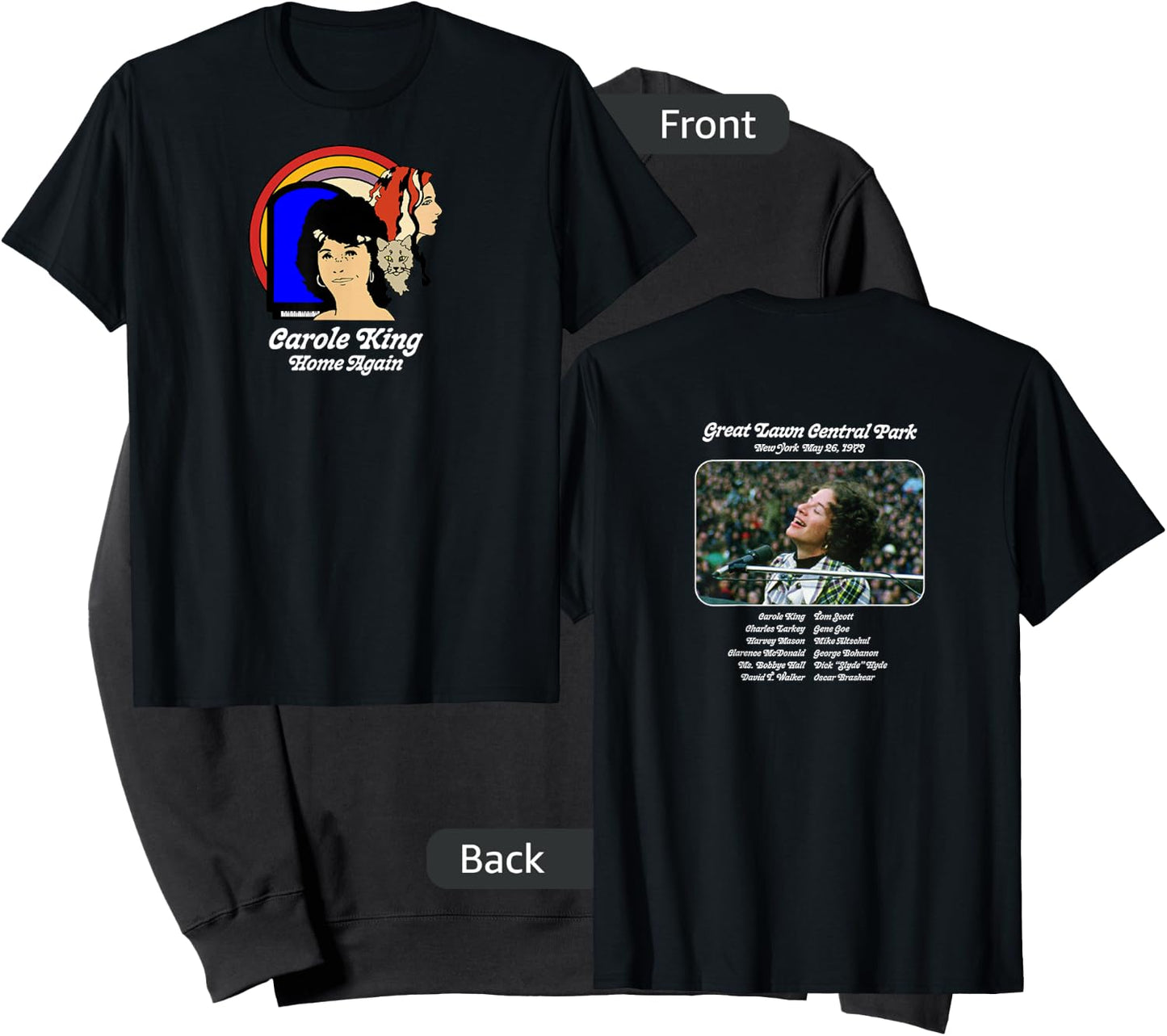 Carole King Home Again Tour 1973 Black Sweatshirt - Sweatshirt | Black