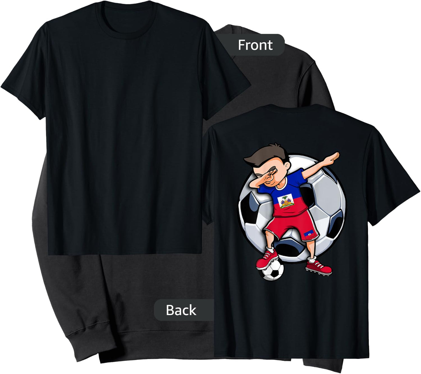 Dabbing Soccer Boy Haiti Football Fans Jersey Haitian Flag Sweatshirt - Sweatshirt | Black