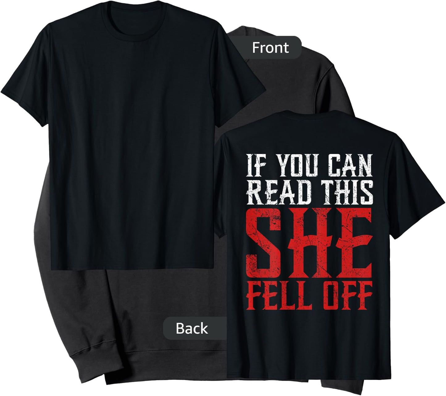 Funny If You Can Read This She Fell Off Biker Motorcycle Sweatshirt - Sweatshirt | Black