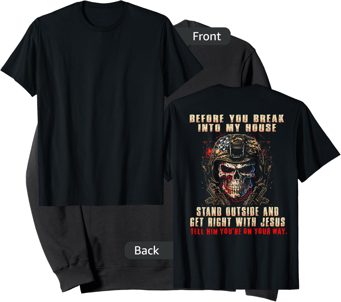 Before You Break Into My House Stand Outside (on back) Sweatshirt - Sweatshirt | Black