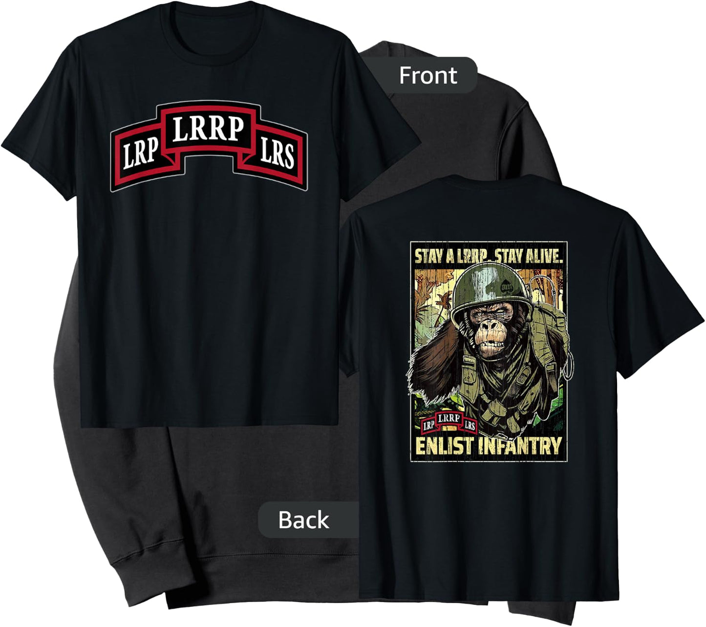 American Marauder: Stay a LRRP Front and Back Infantry Sweatshirt - Sweatshirt | Black
