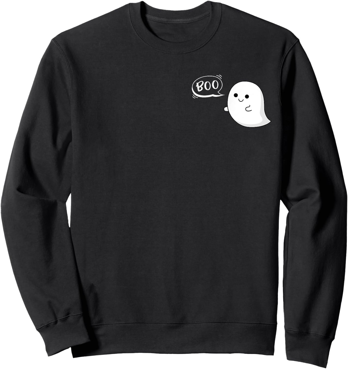 Flying Ghost Boo Halloween Cute Costume Kids Toddler Adult Sweatshirt - Sweatshirt | Black