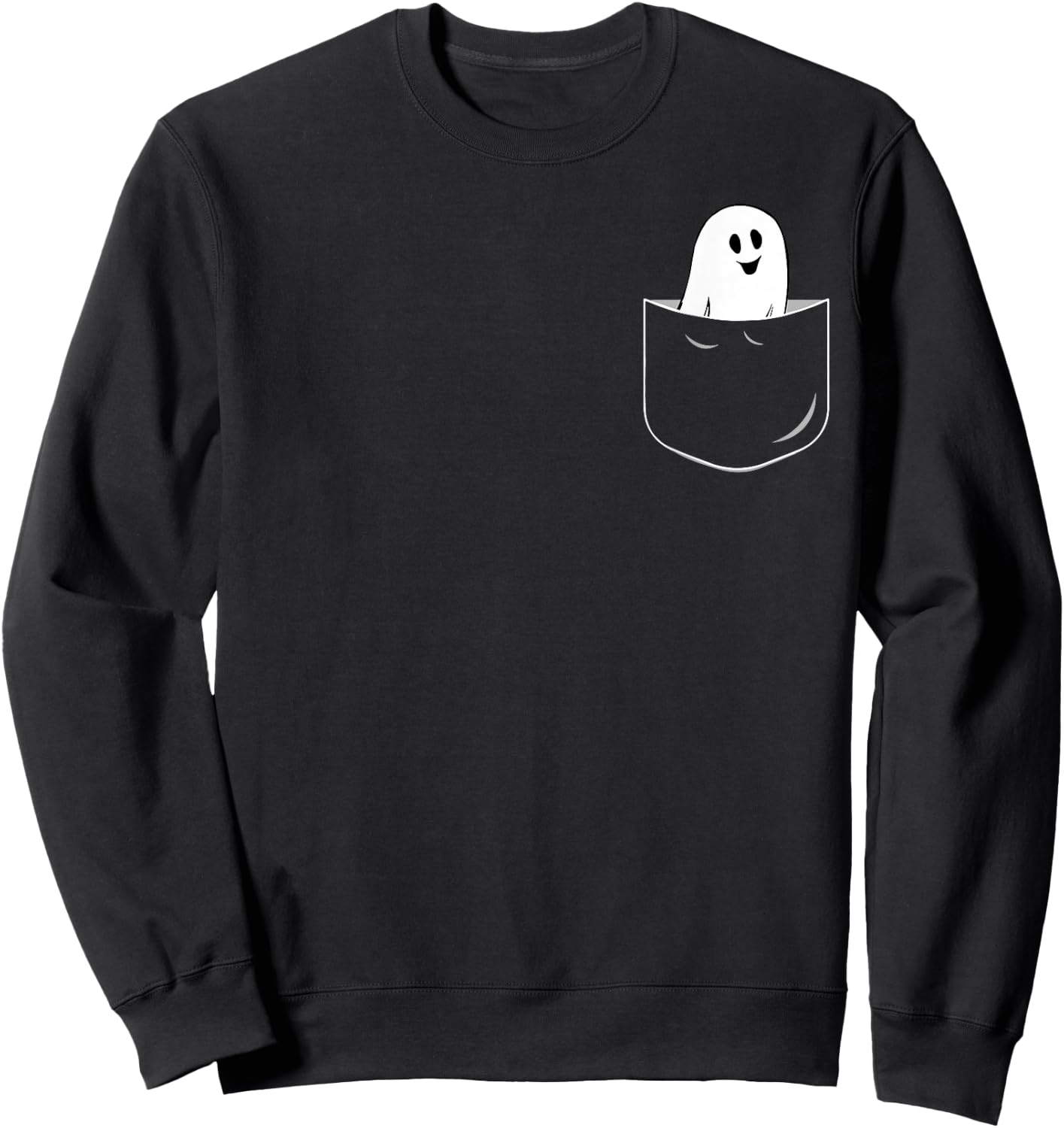 Pocket Cute Little Ghost Boo Halloween Costume Sweatshirt - Sweatshirt | Black