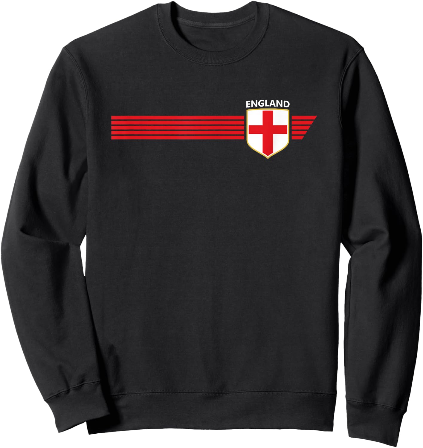 Vintage England Flag Shirt English Crest Great Britain UK Sweatshirt - Sweatshirt | Black