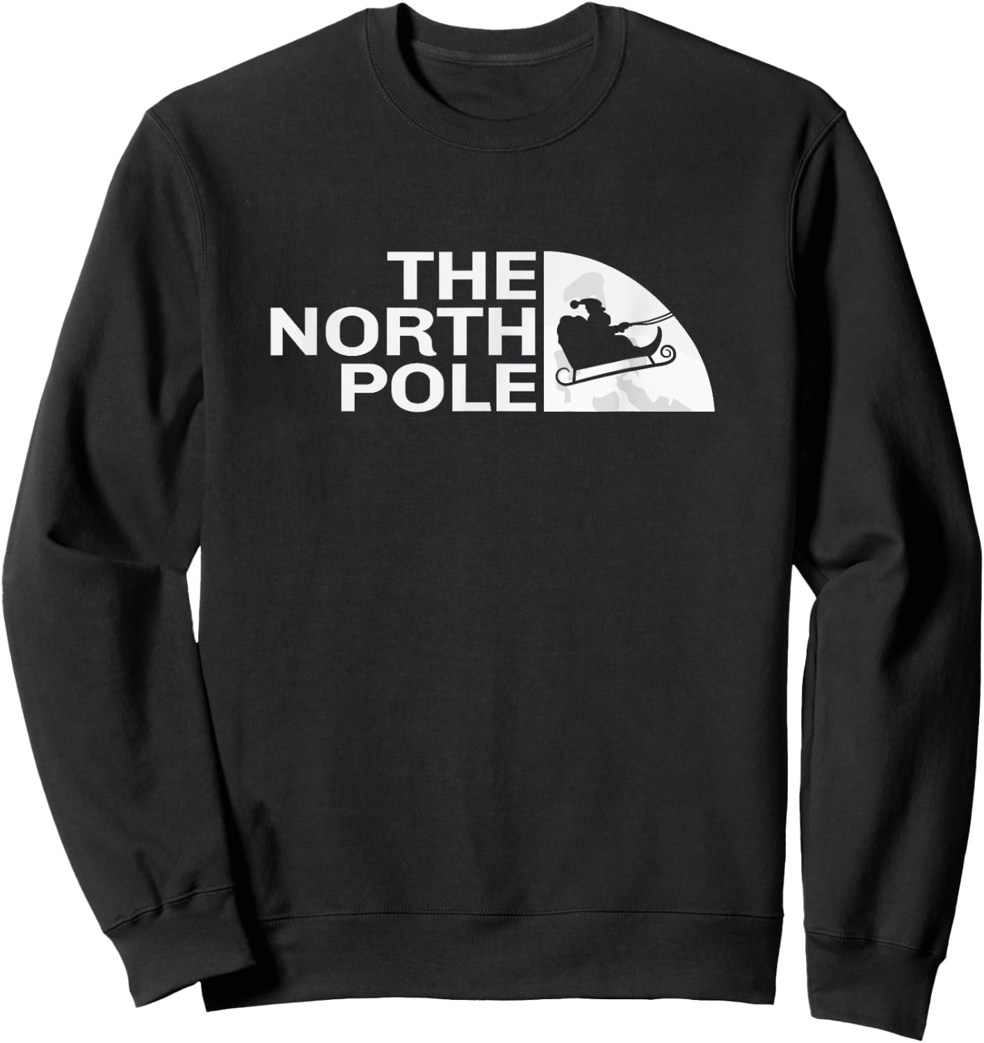 The North Pole. Christmas Jumper, Santa Sleighs by Moon Xmas Sweatshirt - Sweatshirt | Black