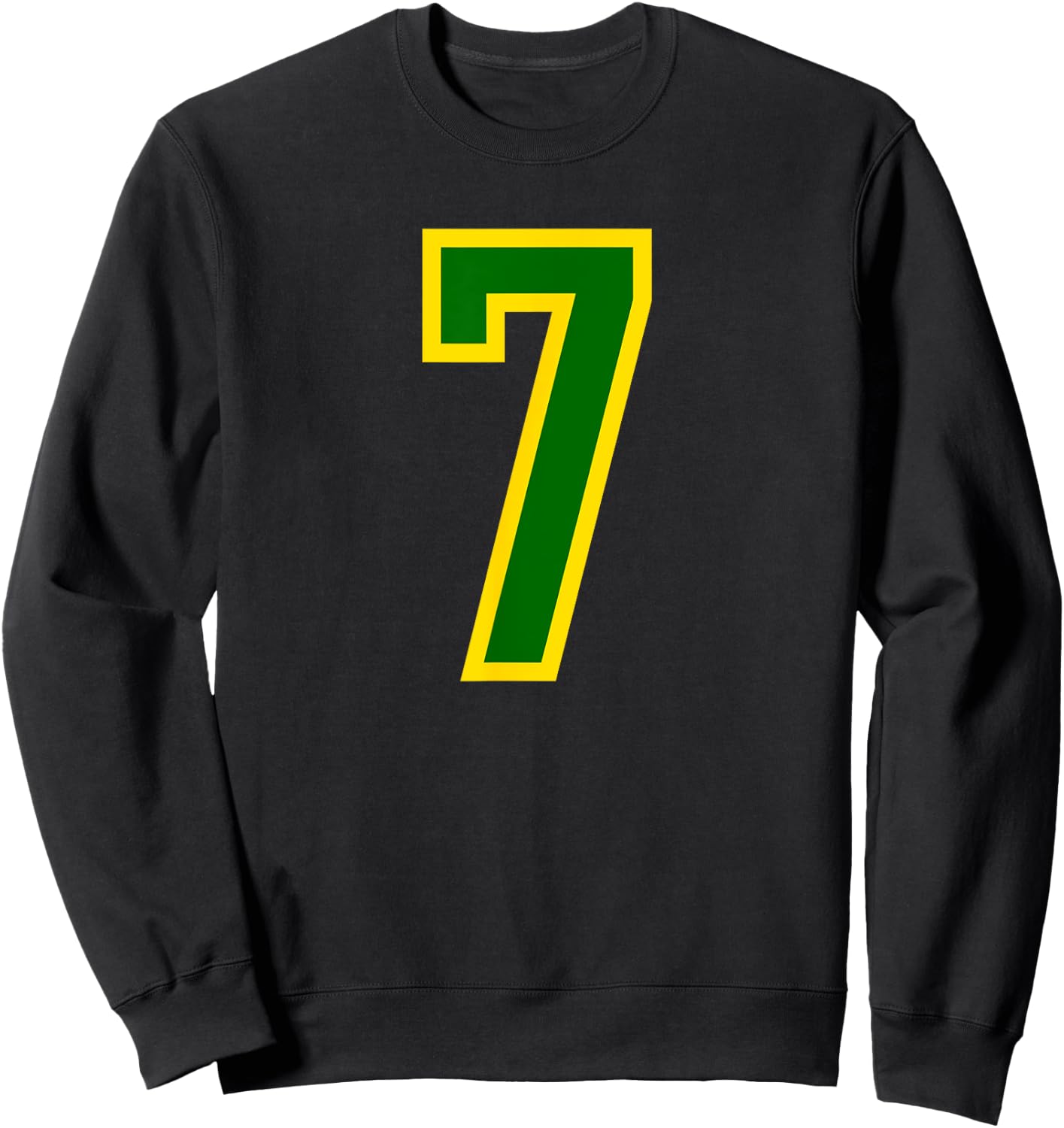 Number #7 Green Yellow Sport Number 7 Sweatshirt - Sweatshirt | Black