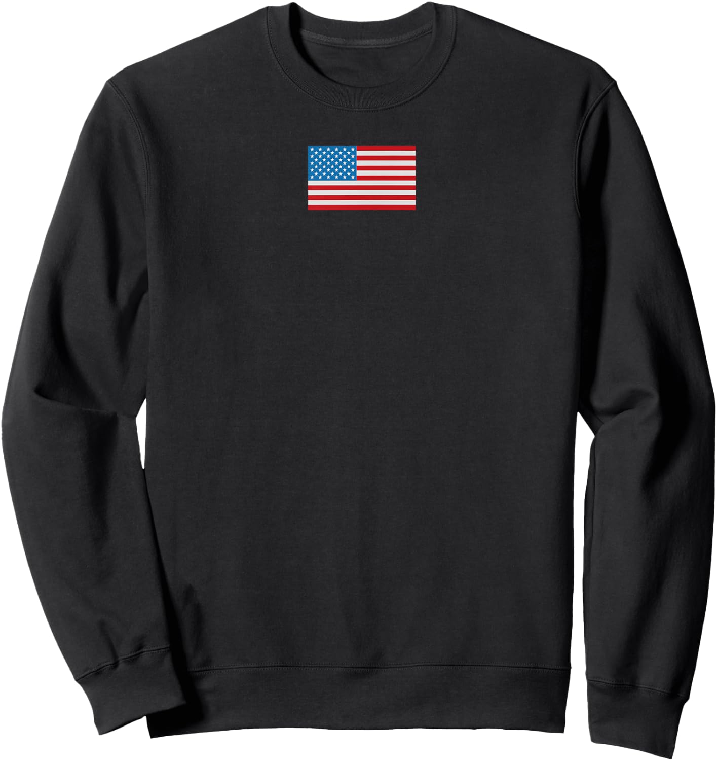 Trendy Centered Classic Patriotic Flag American Sweatshirt - Sweatshirt | Black