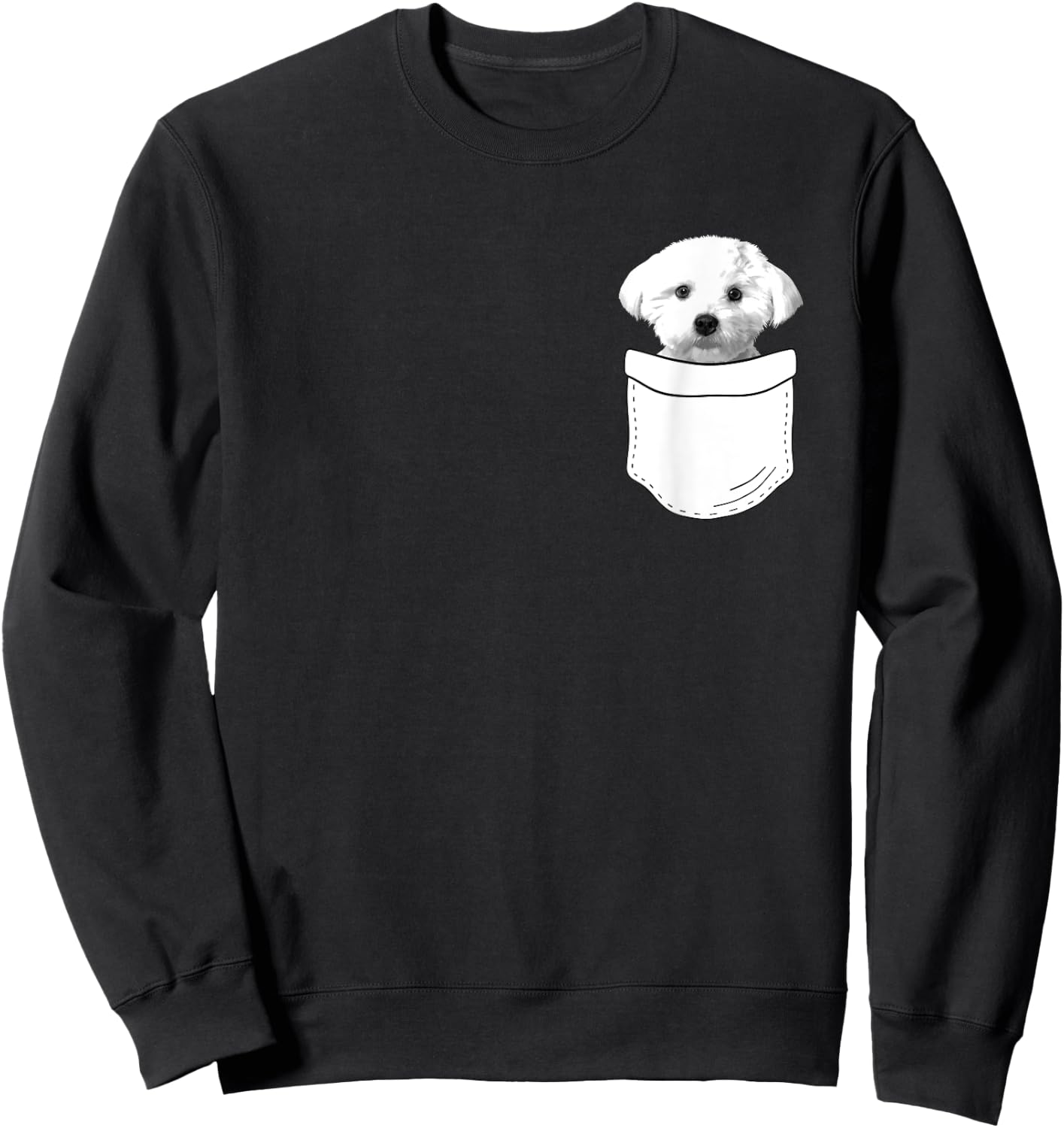 Cool Maltese Art Women Dog In A Pocket Dog Trainer Sweatshirt - Sweatshirt | Black