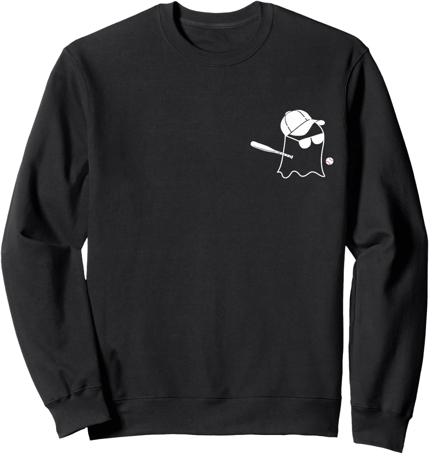 Ghost Baseball Halloween Costume Funny Baseball Sweatshirt - Sweatshirt | Black
