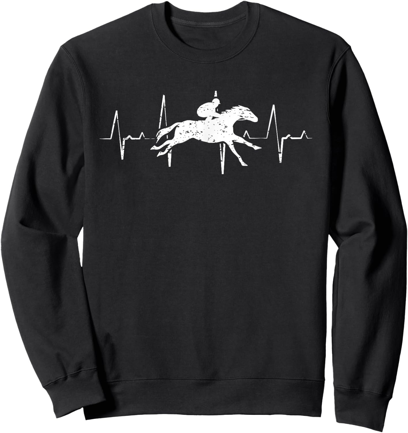 Heartbeat Heartline Heart Rate Horse Racing Sweatshirt - Sweatshirt | Black