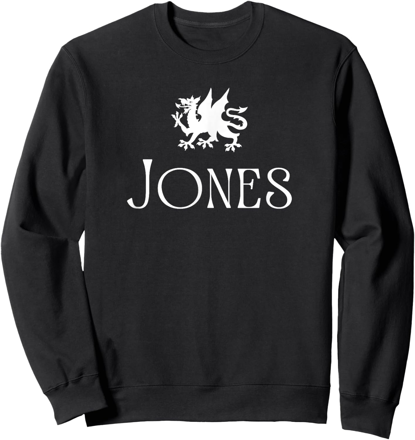 Jones Surname Welsh Family Name Wales Heraldic Dragon Sweatshirt - Sweatshirt | Black