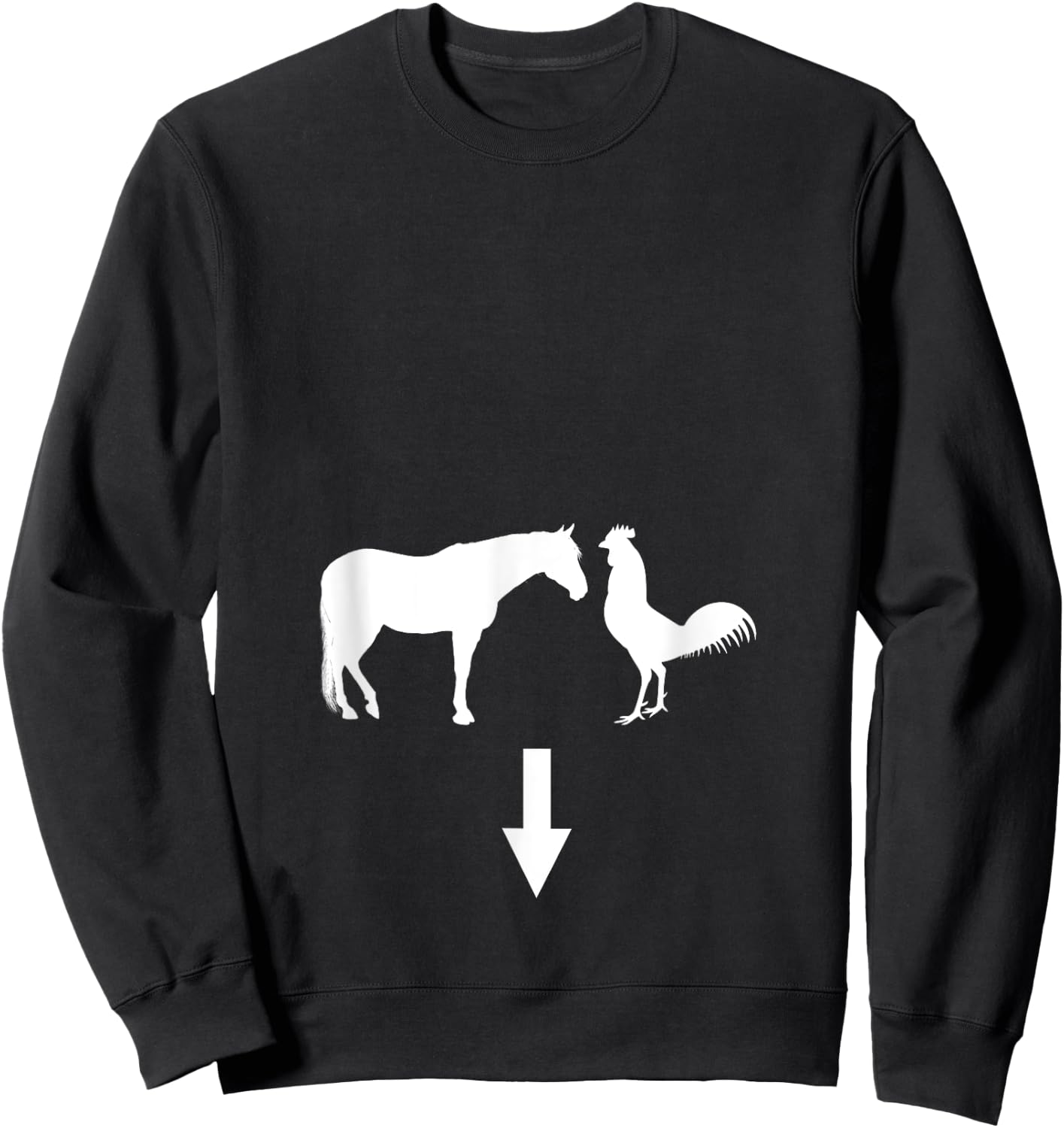 Funny Horse Cock Rooster Sweatshirt - Sweatshirt | Black