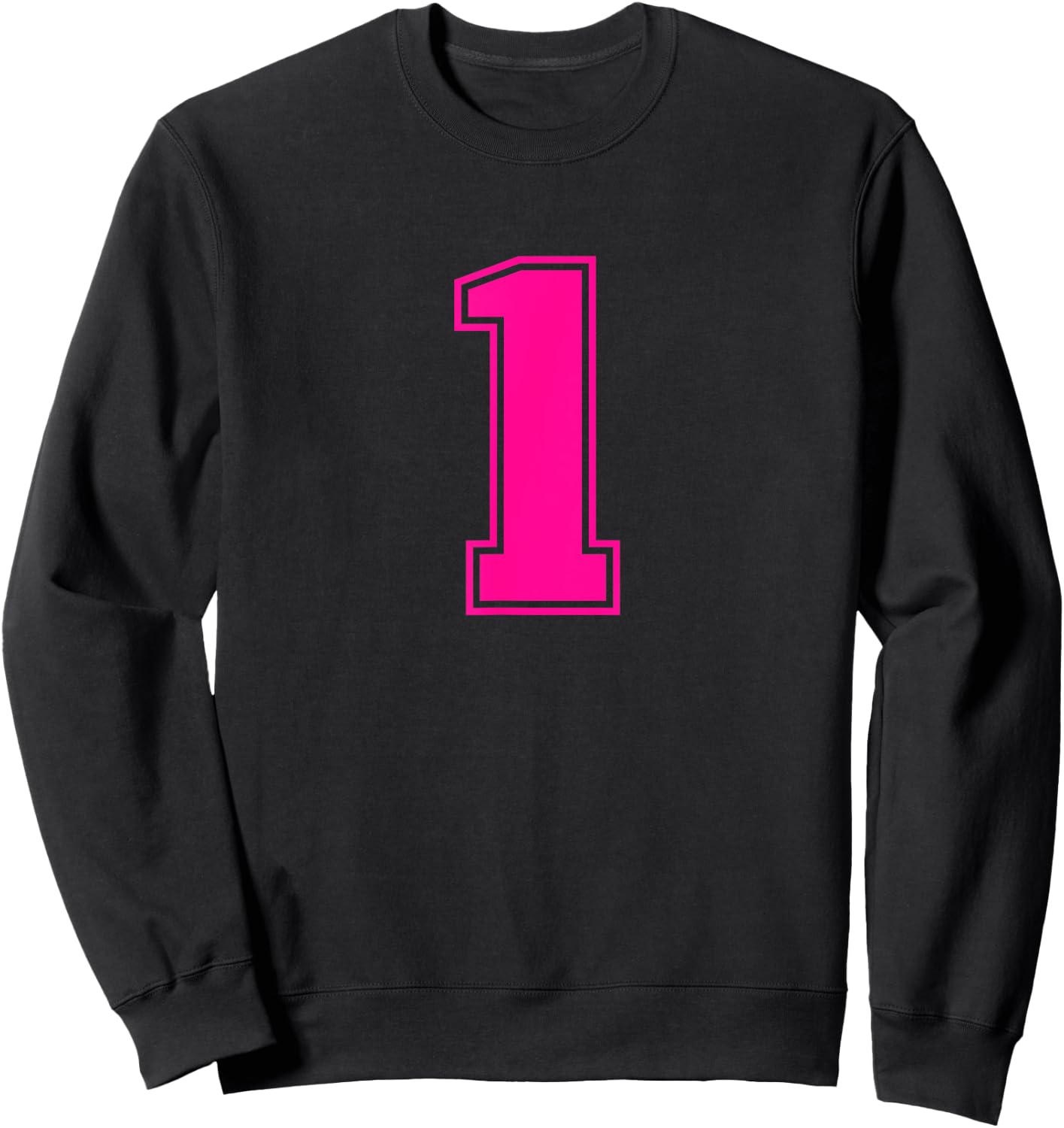 1 Pink Sport Number Sweatshirt - Sweatshirt | Black