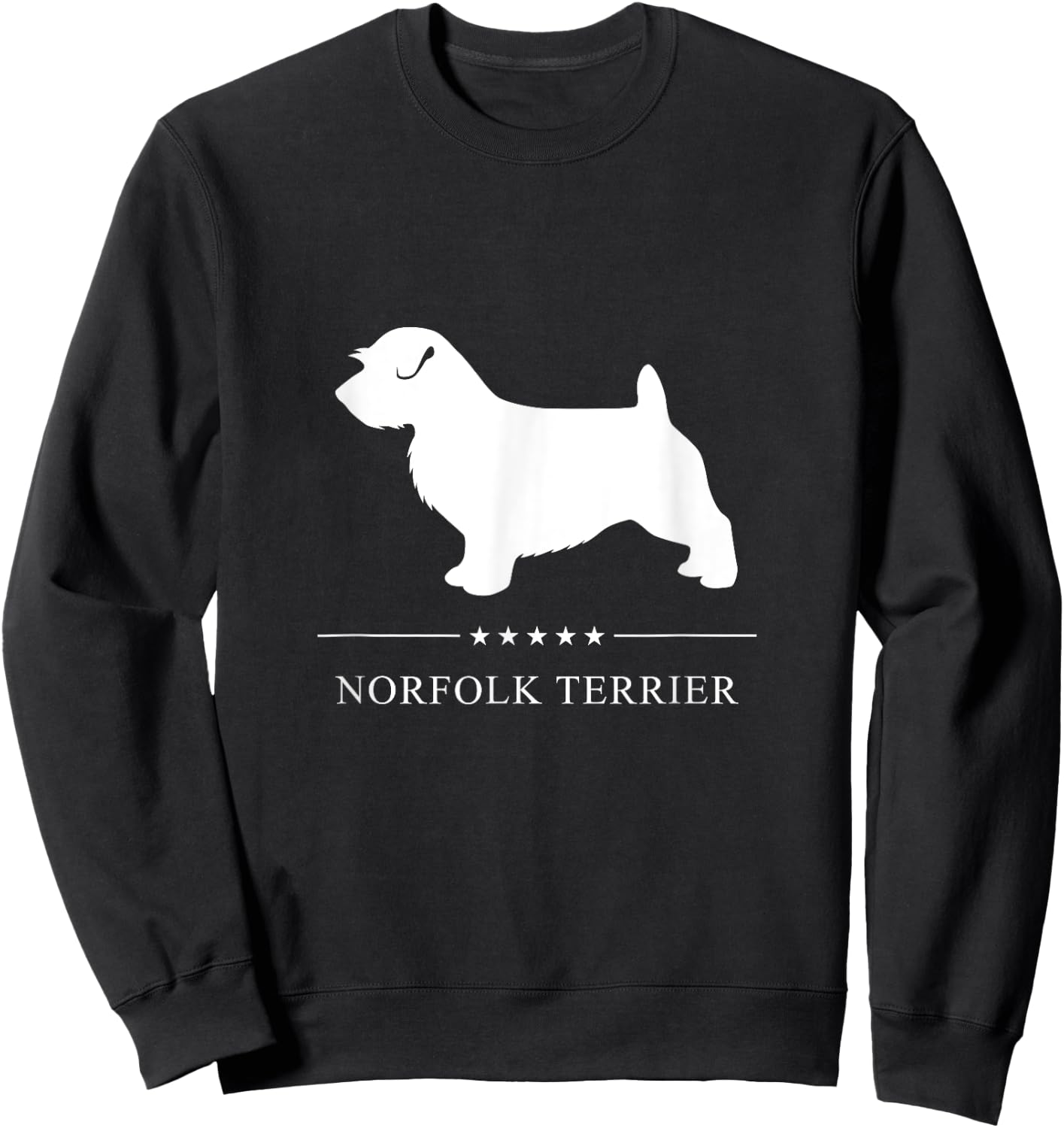 Norfolk Terrier Dog White Silhouette Sweatshirt - Sweatshirt | Black