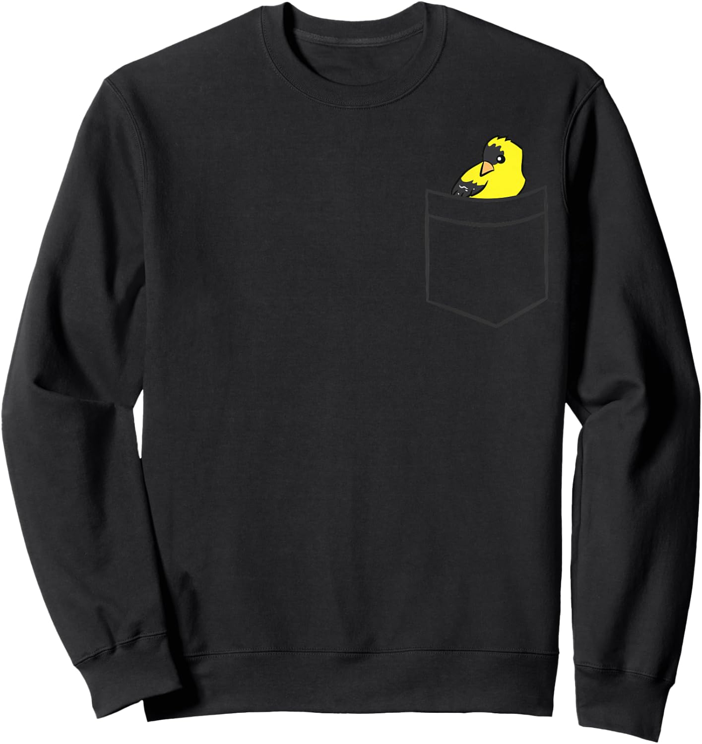 Goldfinch Bird In A Pocket Sweatshirt - Sweatshirt | Black