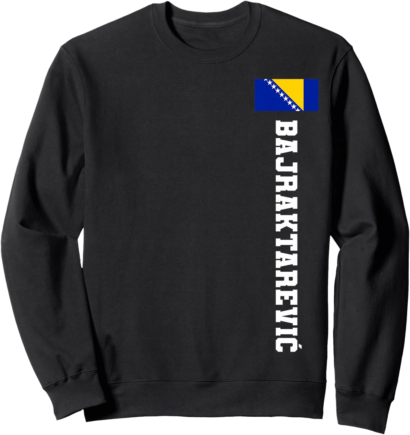 Bajraktarevic Bosnia Flag Last Name Coat Of Arm Emblem Crest Sweatshirt - Sweatshirt | Black