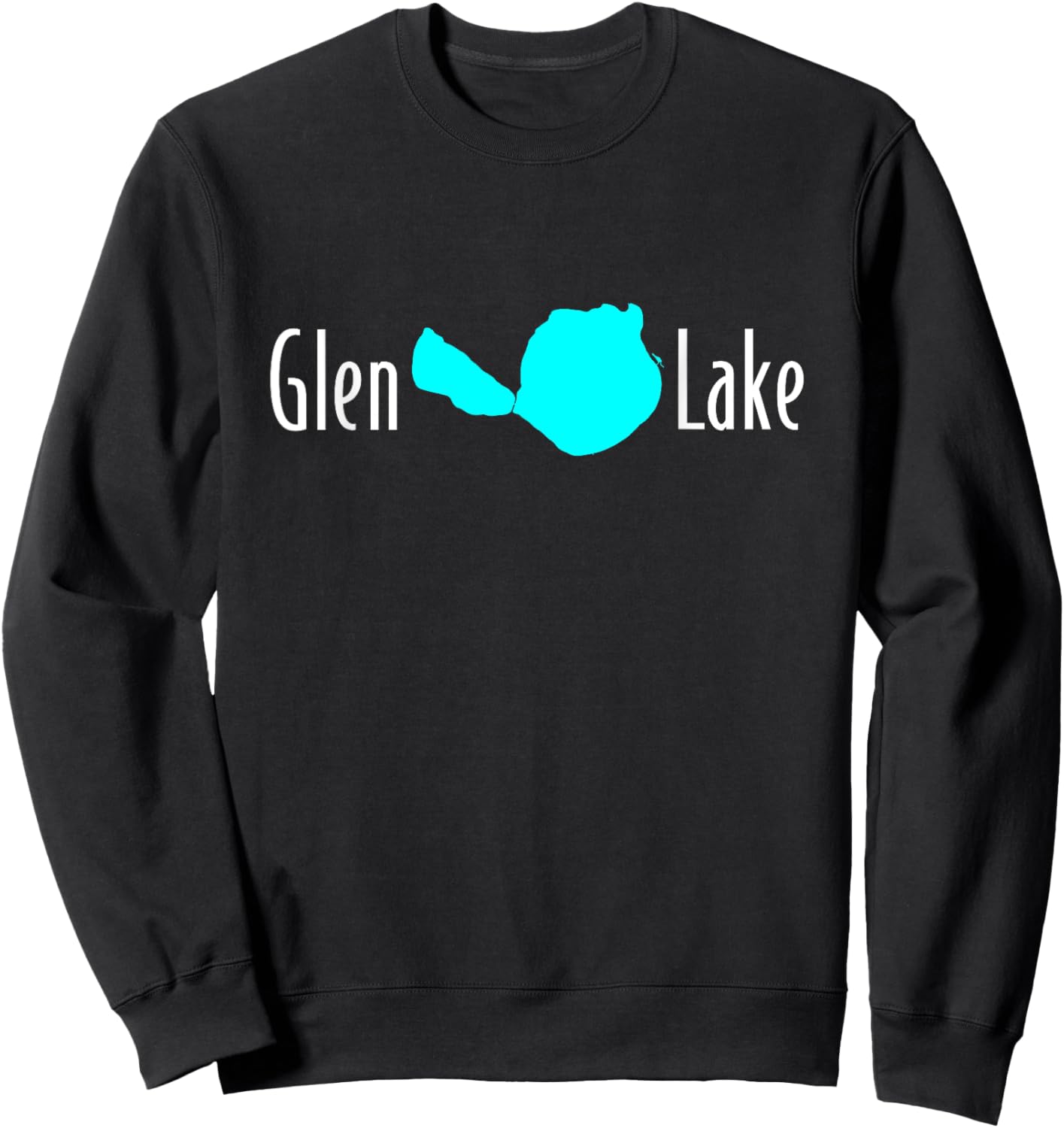 Minimalist Glen Lake, Michigan Sweatshirt - Sweatshirt | Black