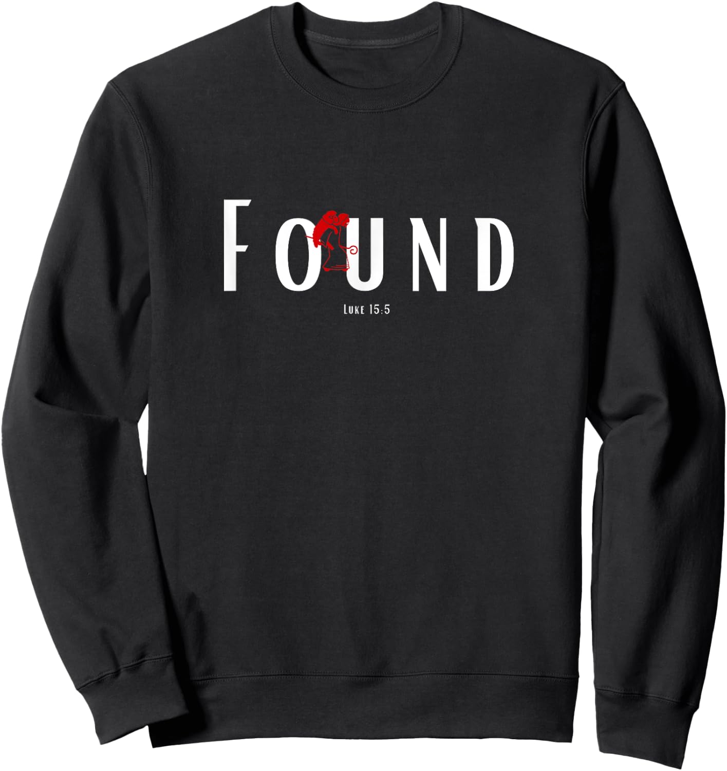 Found by Jesus Luke 15 Lost Sheep Sweatshirt - Sweatshirt | Black