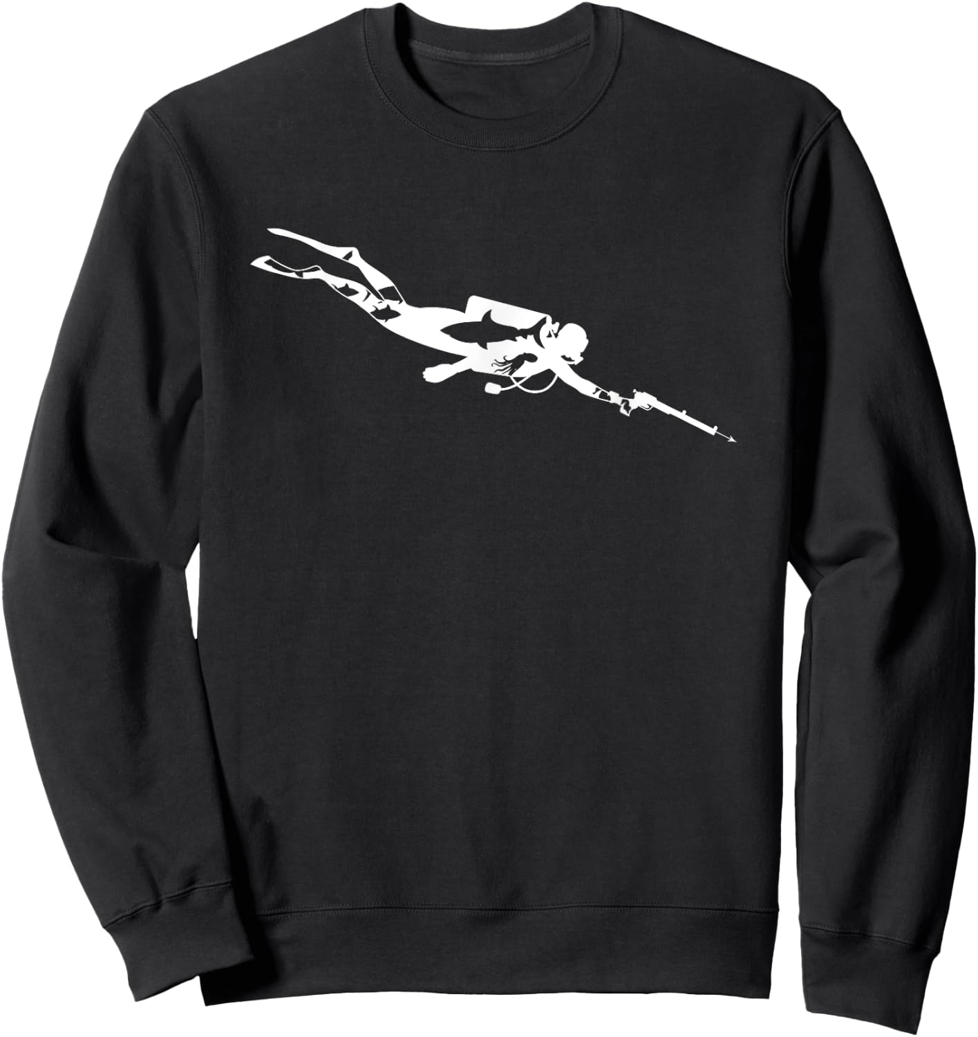 Spearfisher Spear Fishing Silhouette Spearfishing Sweatshirt - Sweatshirt | Black