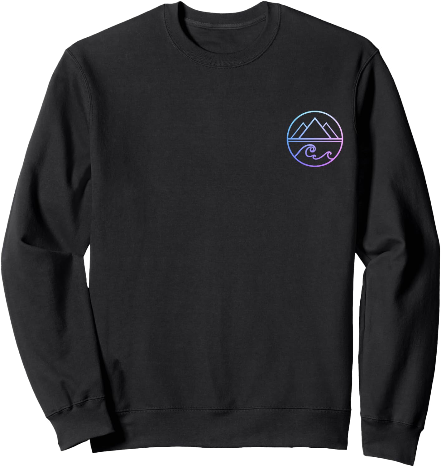 Mountains Waves Nature Outdoor Surf Hiking Surfer Sweatshirt - Sweatshirt | Black