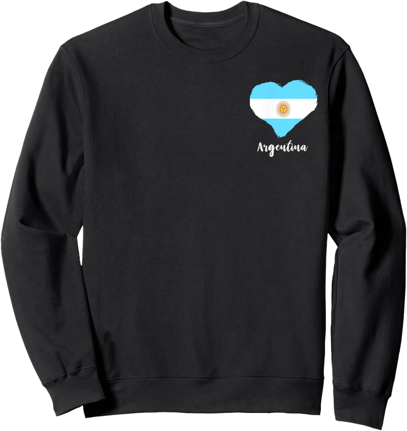 Argentina Heart Argentina Flag Sun Of May Argentinian Pride Sweatshirt - Sweatshirt | Black