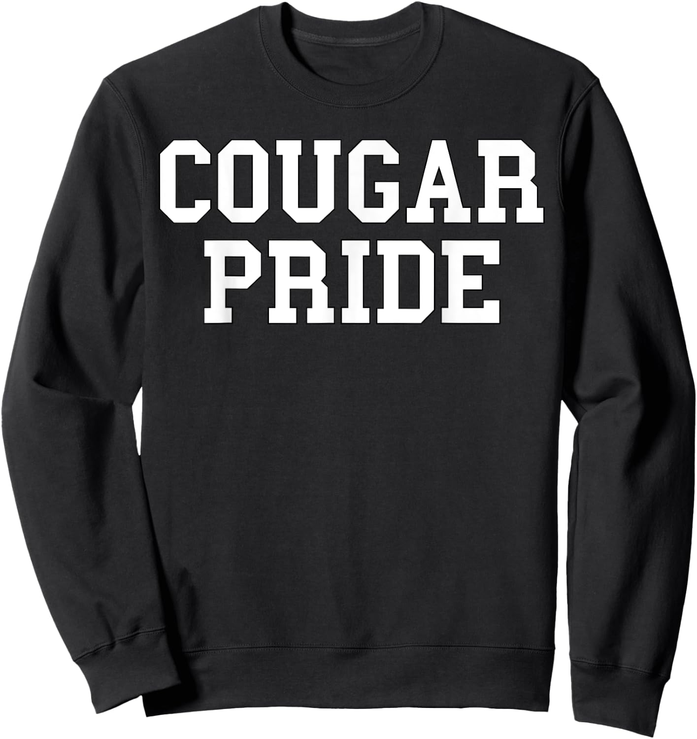 Cougar Pride Sports Fan School Mascot Spirit Sweatshirt - Sweatshirt | Black