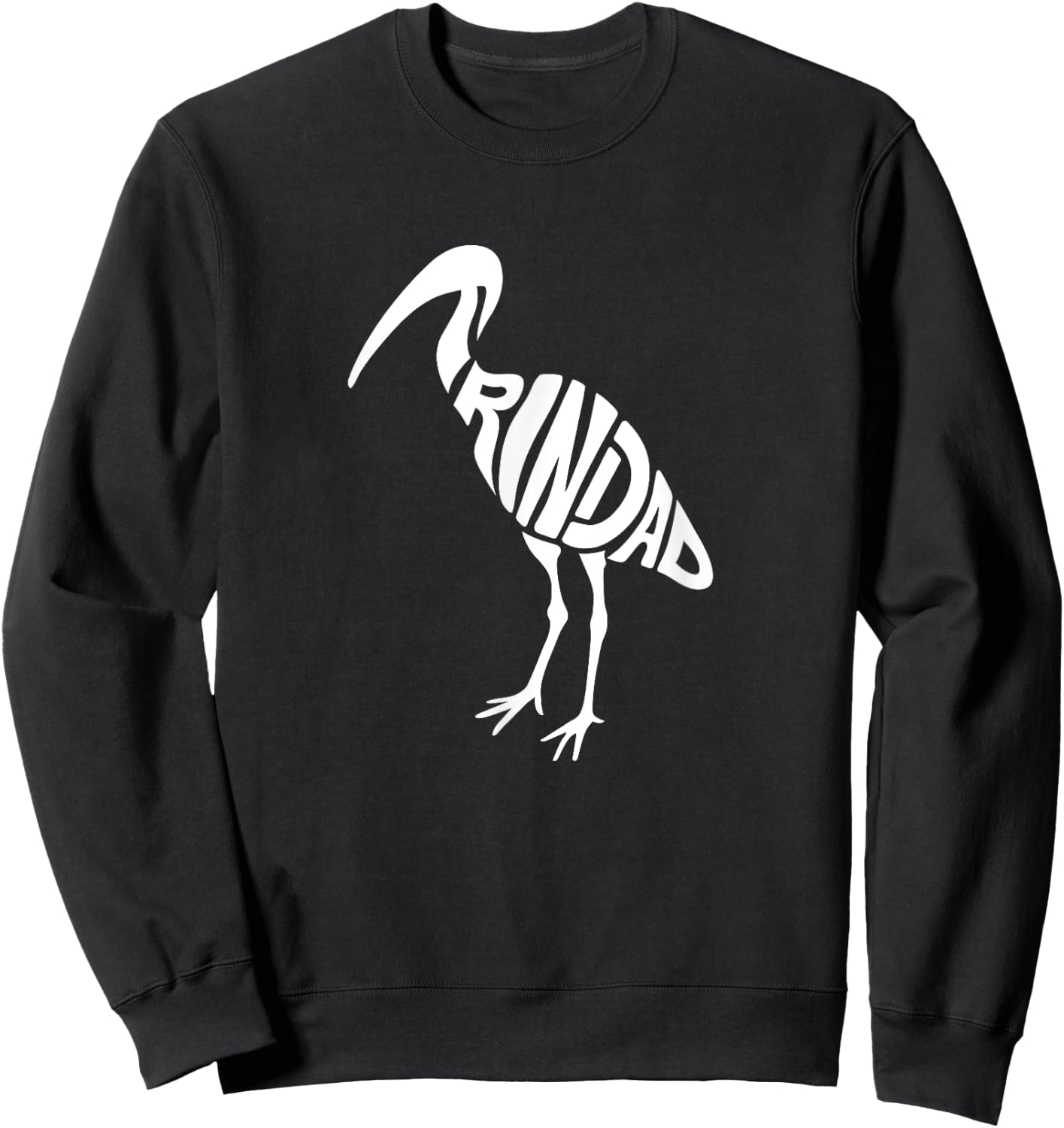 Trinidad and Tobago Scarlet Ibis Bird Word Art - Cute Animal Sweatshirt - Sweatshirt | Black