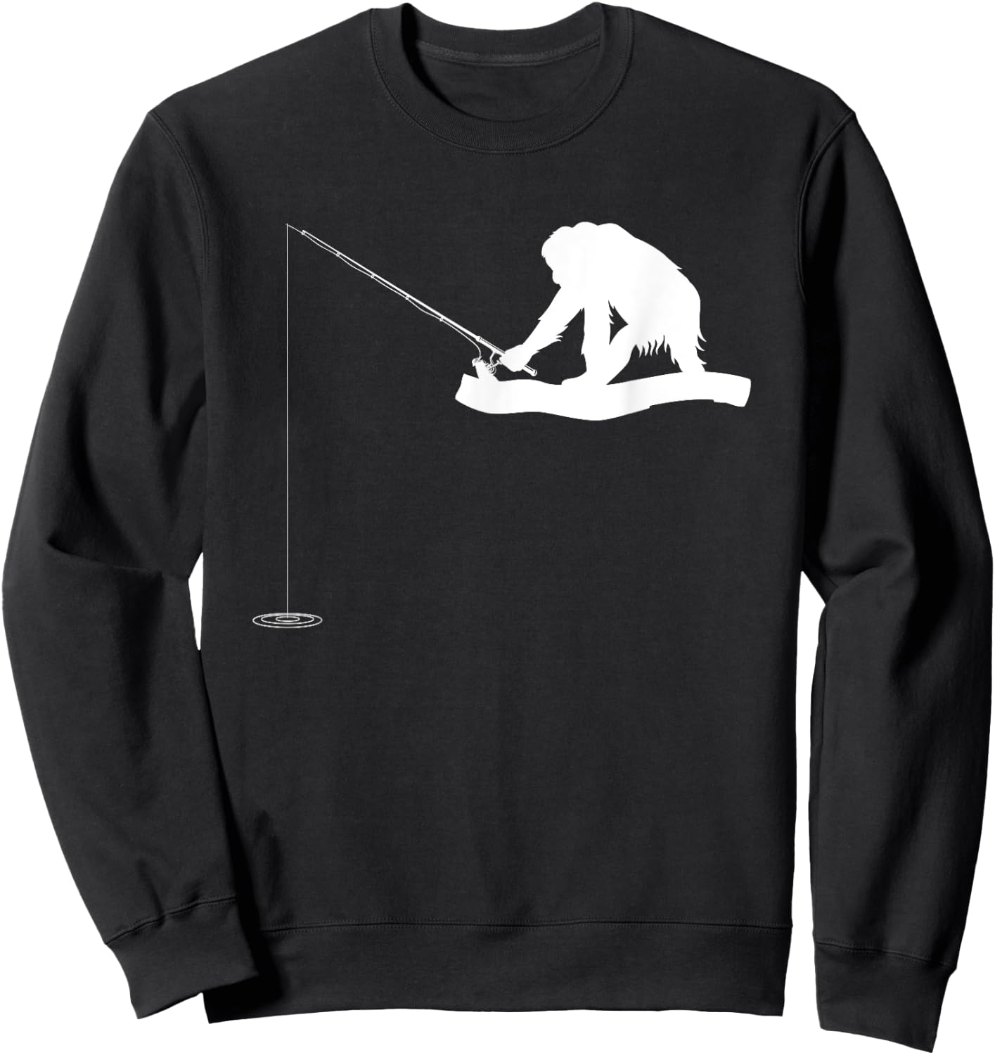 Fishing Monkey Orangutan Monkey Fishing Monkey Sweatshirt - Sweatshirt | Black