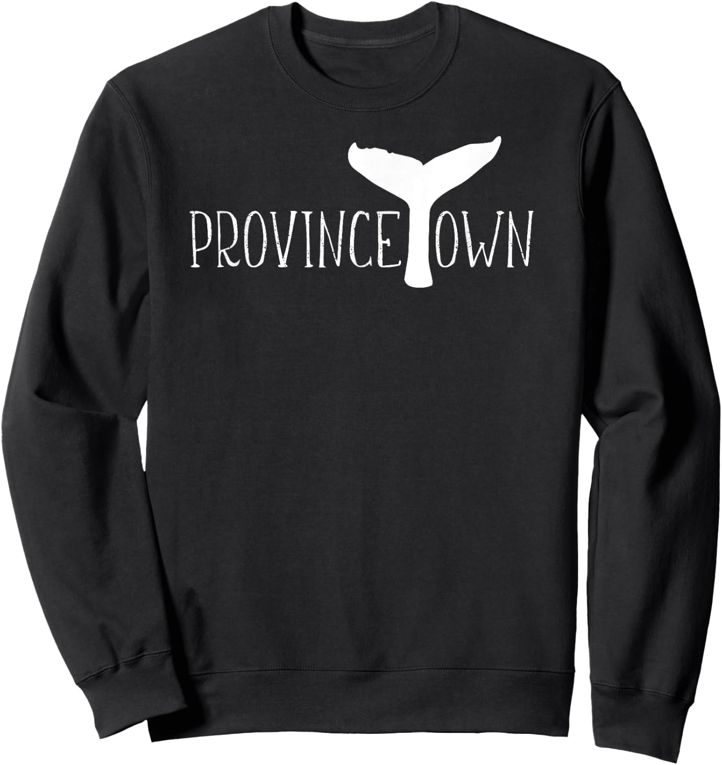 Provincetown Massachusetts Whale Tail Coastal Whale Watching Sweatshirt - Sweatshirt | Black
