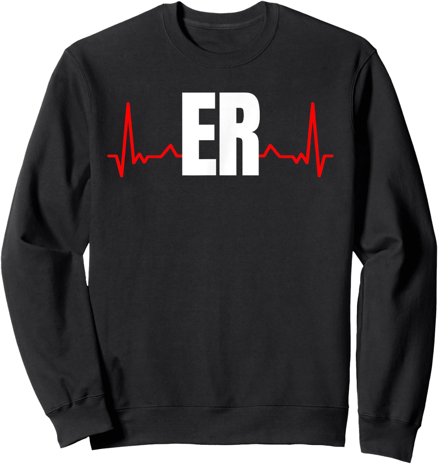 Emergency Medicine Emergency room Nurse ER Heartbeat Sweatshirt - Sweatshirt | Black