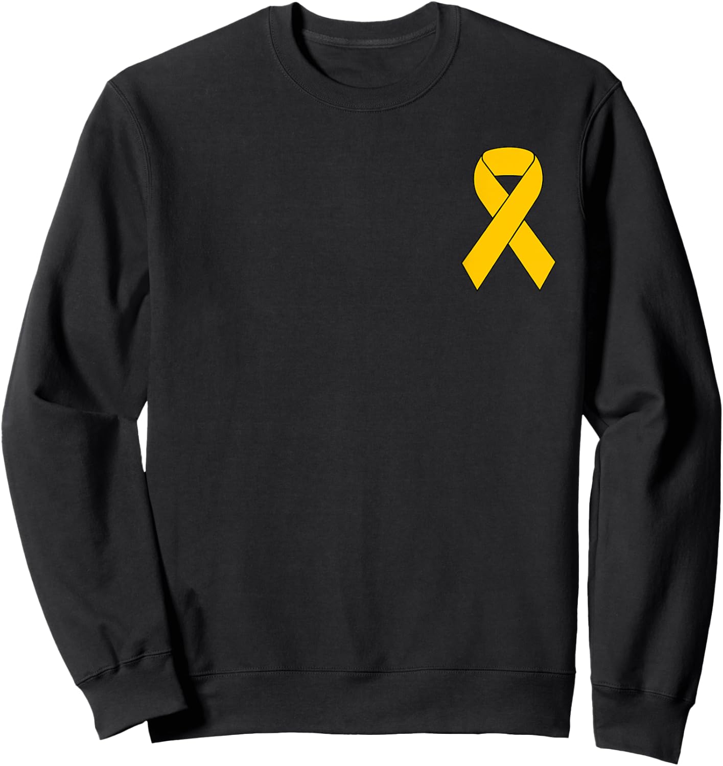 Cute Gold Ribbon Childhood Cancer Awareness Women Men Kids Sweatshirt - Sweatshirt | Black