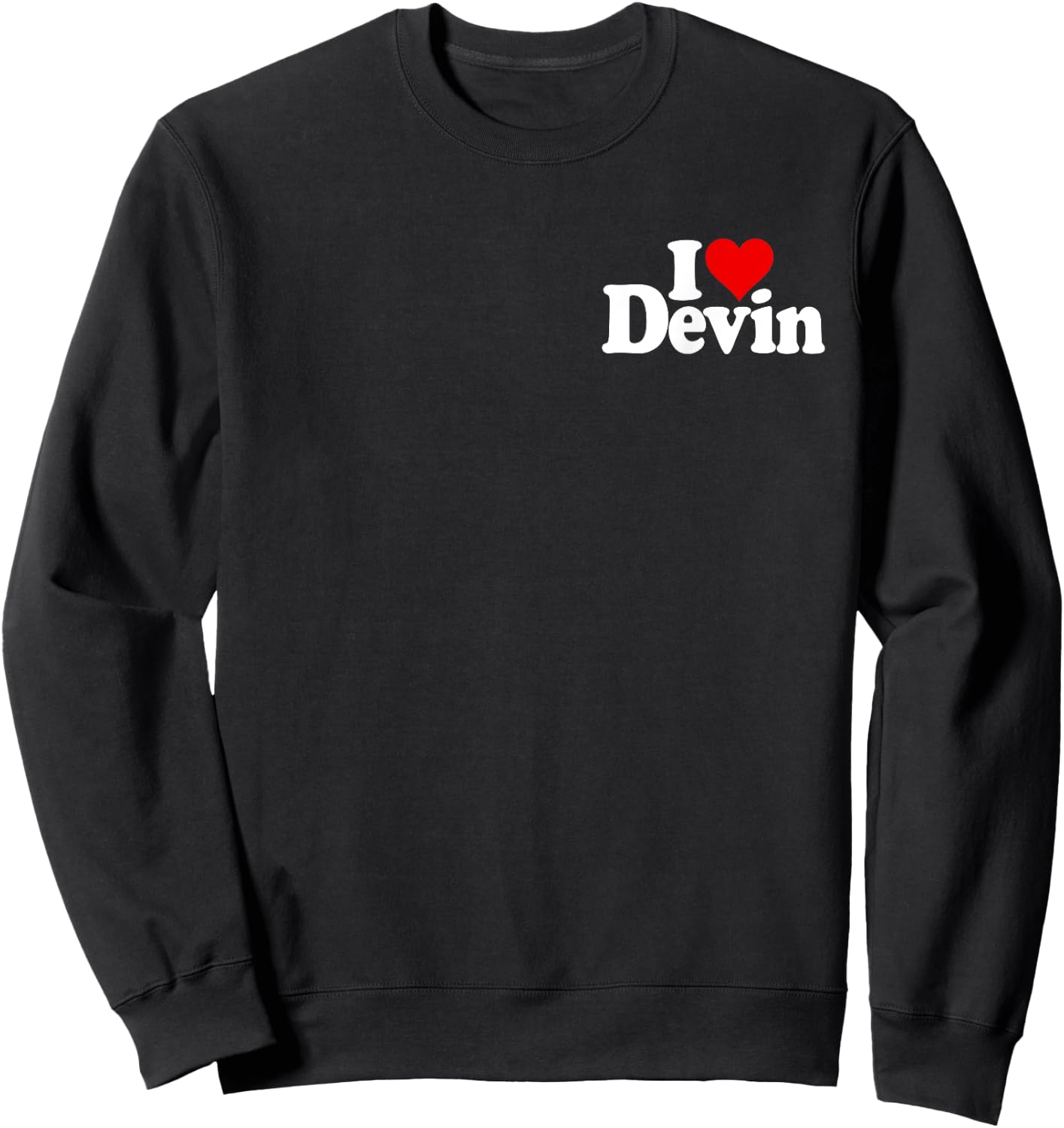 I Love Heart Devin Sweatshirt - Sweatshirt | Black