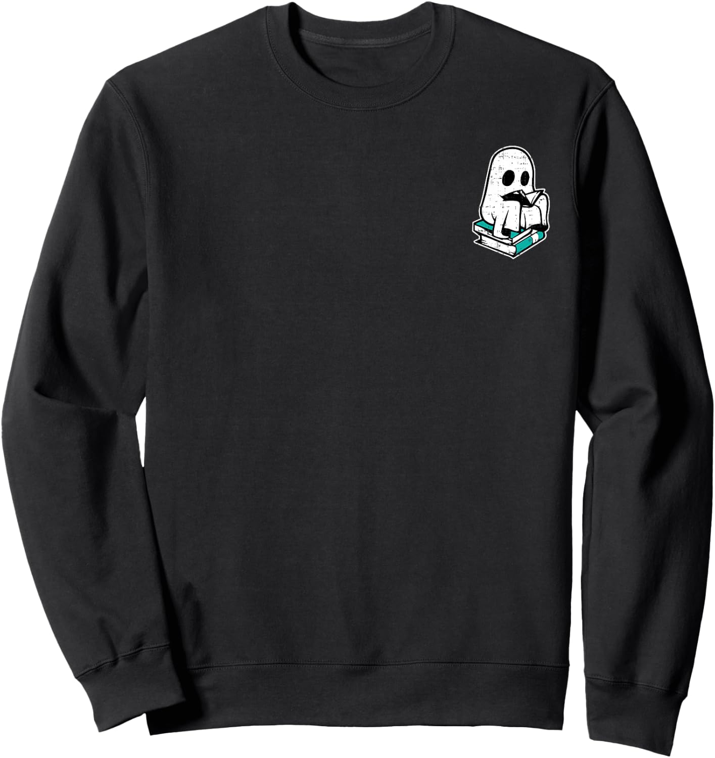 Ghost Reading Books Halloween Costume Teacher Librarian Men Women Kids Sweatshirt - Sweatshirt | Black