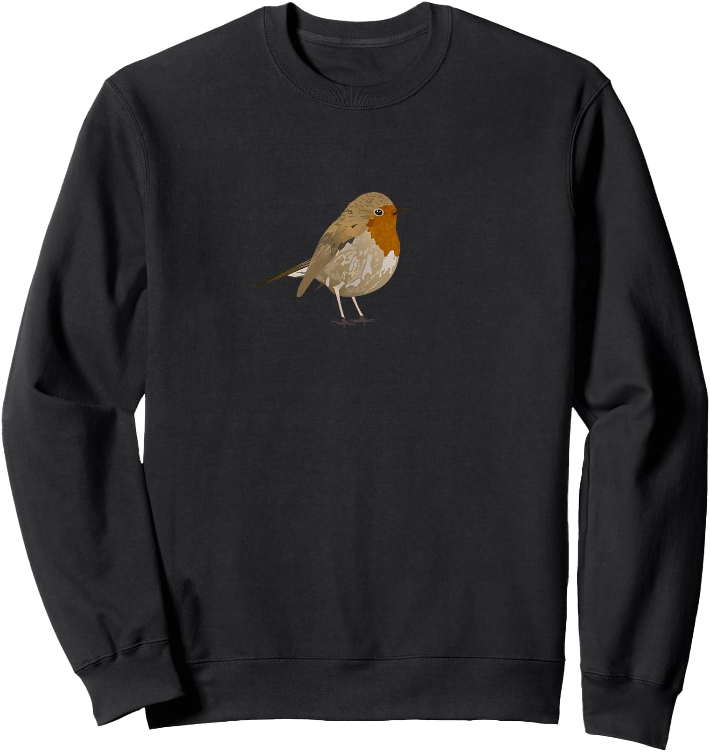 Robin Redbreast Cute Bird Sweatshirt - Sweatshirt | Black