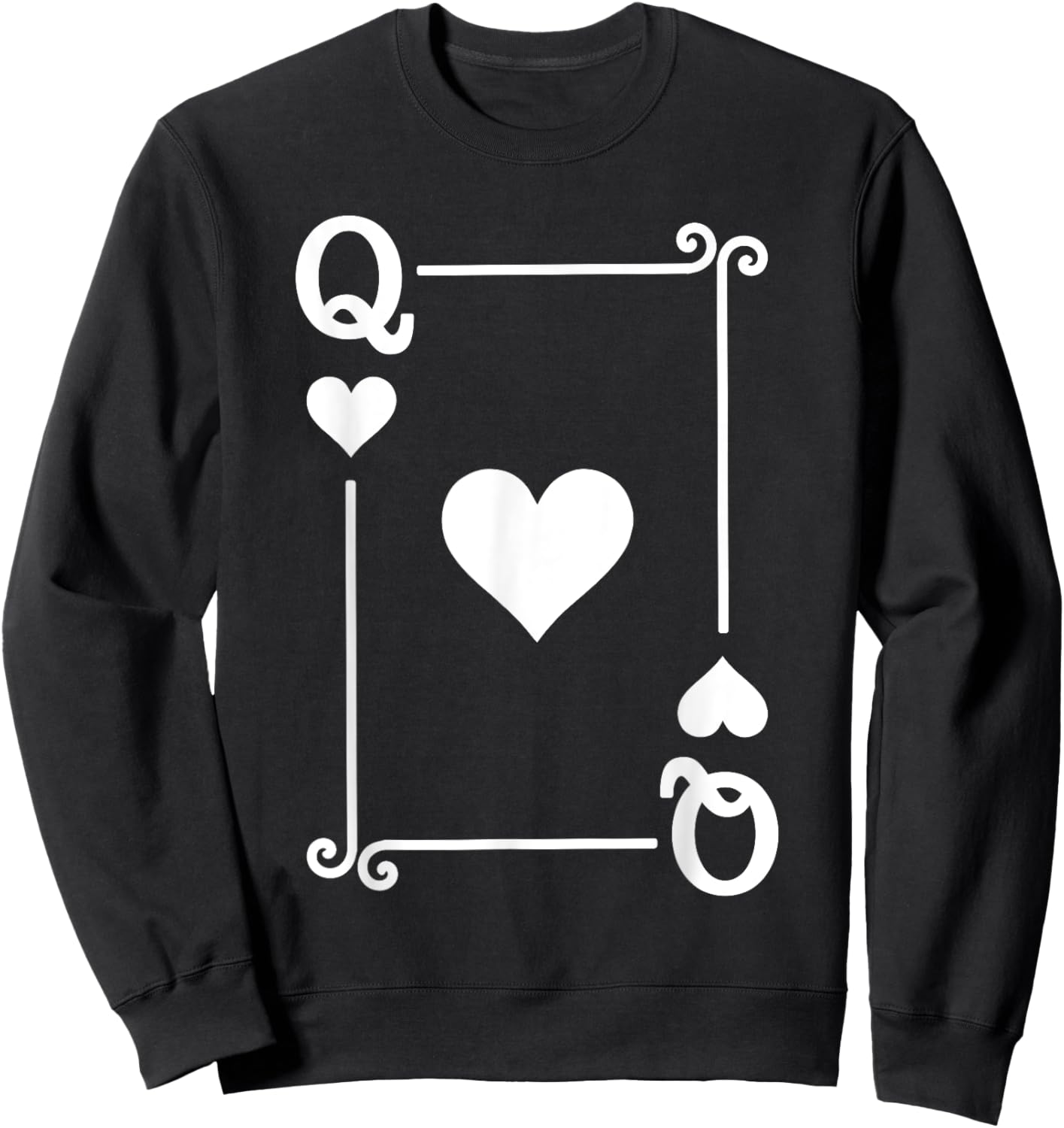 Playing Cards Costume - Queen Hearts Card - Queen Card Sweatshirt - Sweatshirt | Black