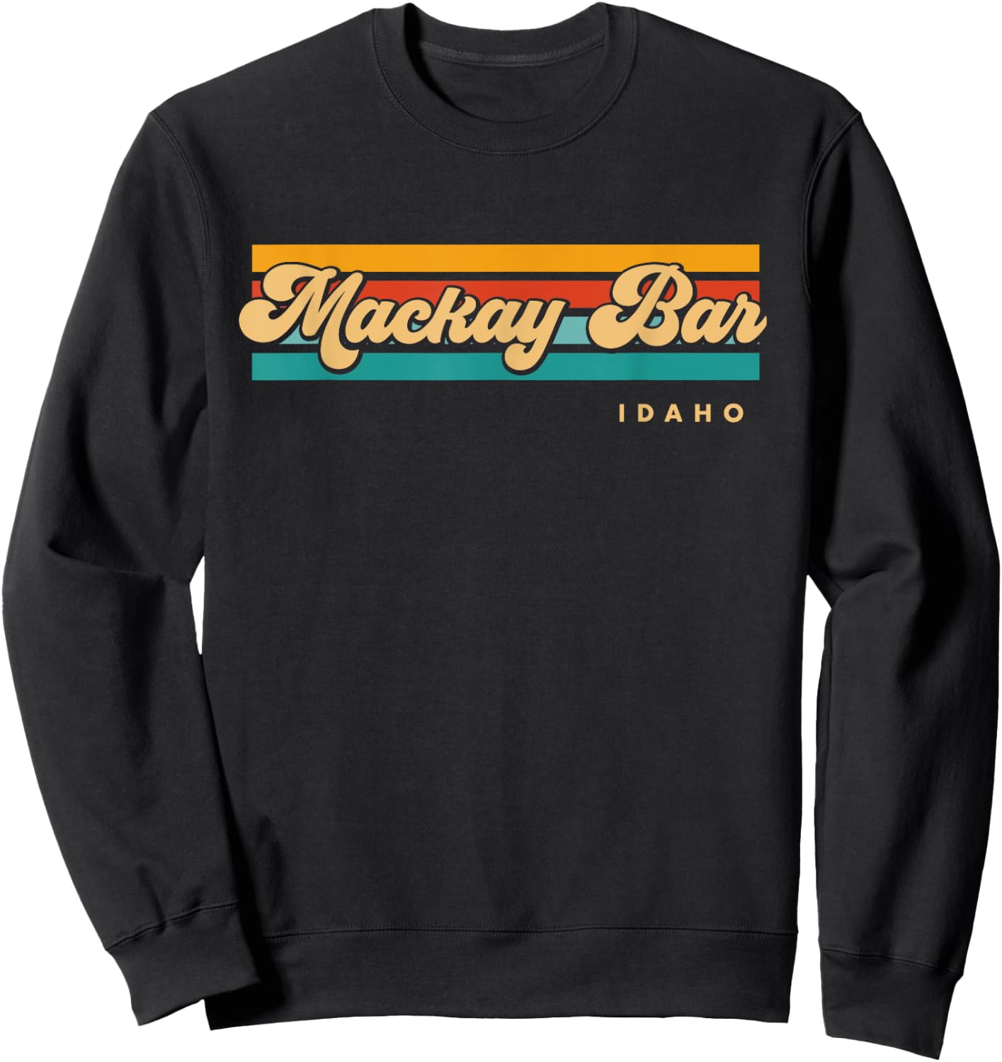Vintage Sunset Stripes Mackay Bar, Idaho Sweatshirt - Sweatshirt | Black