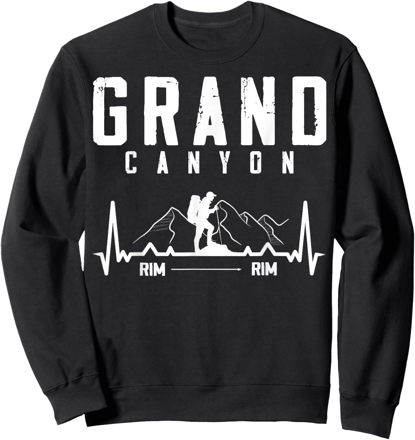Grand Canyon National Park - Rim - Rim - Retro Hiking Sweatshirt - Sweatshirt | Black