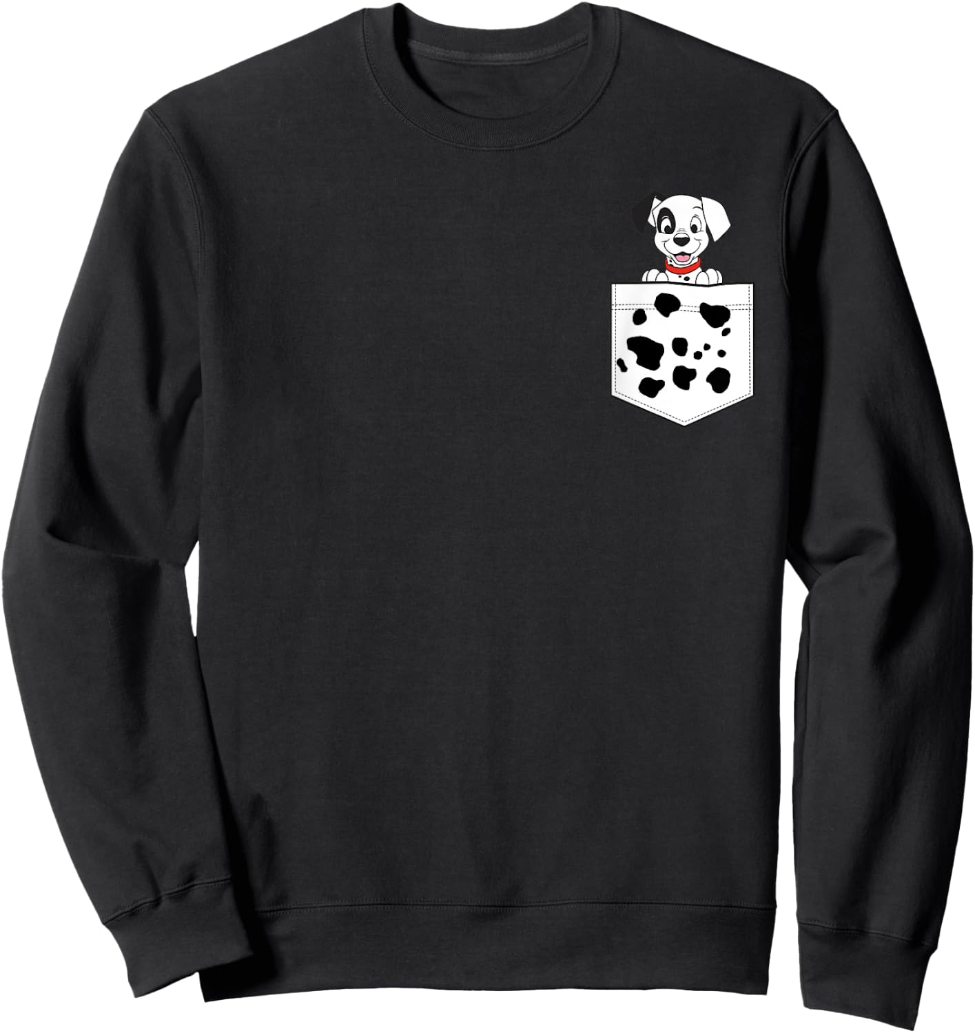 Disney 101 Dalmatians Patch Puppy Dotted Pocket Logo Sweatshirt - Sweatshirt | Black