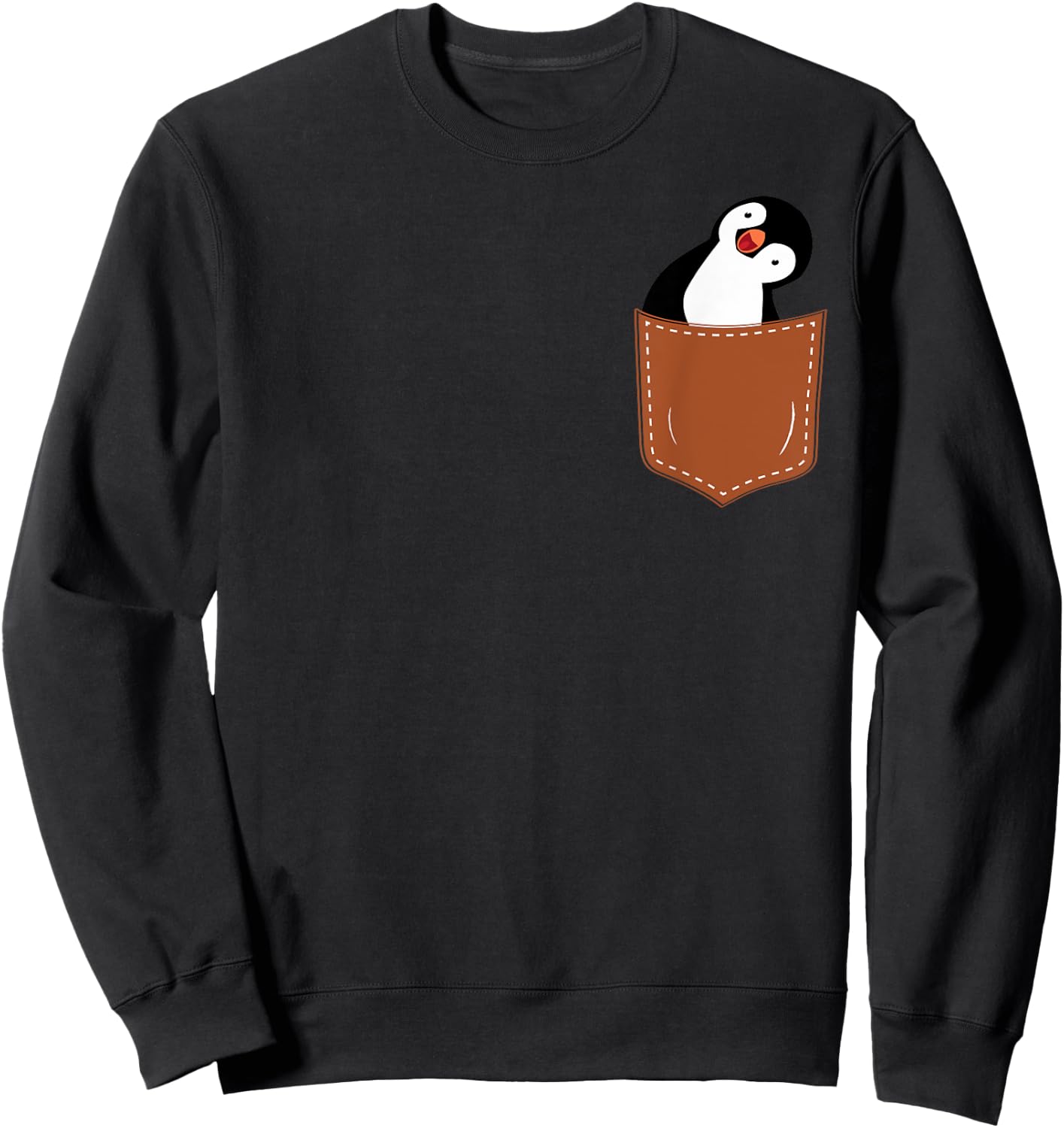 Cute Penguin bird in Small Pocket,Funny Penguin Lover Sweatshirt - Sweatshirt | Black